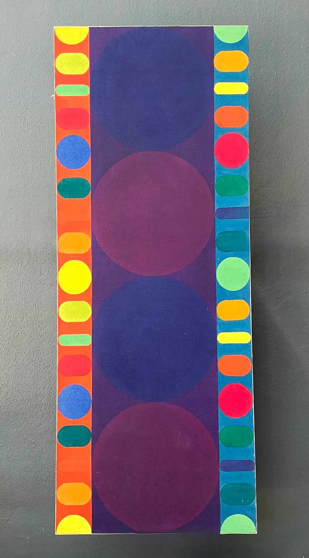 Vintage Geometric Abstract Painting On Canvas — additional photo 2