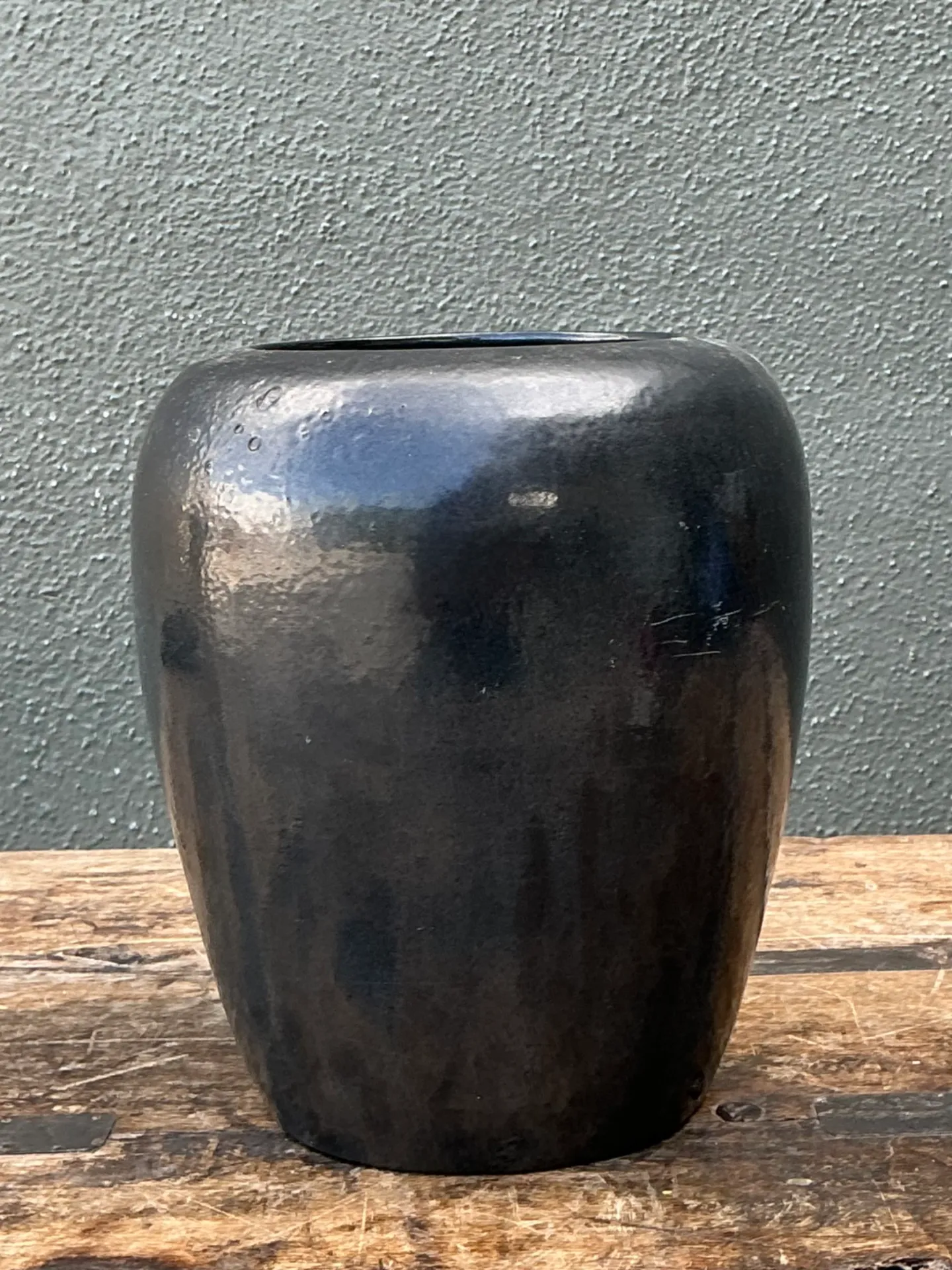 Vintage Glazed Ceramic Pottery Vase — additional photo 6