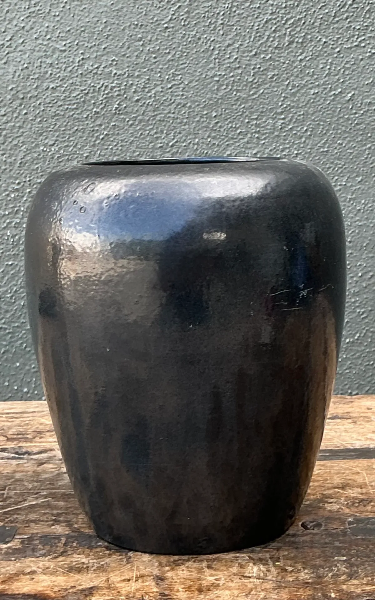 Vintage Glazed Ceramic Pottery Vase — additional photo 6