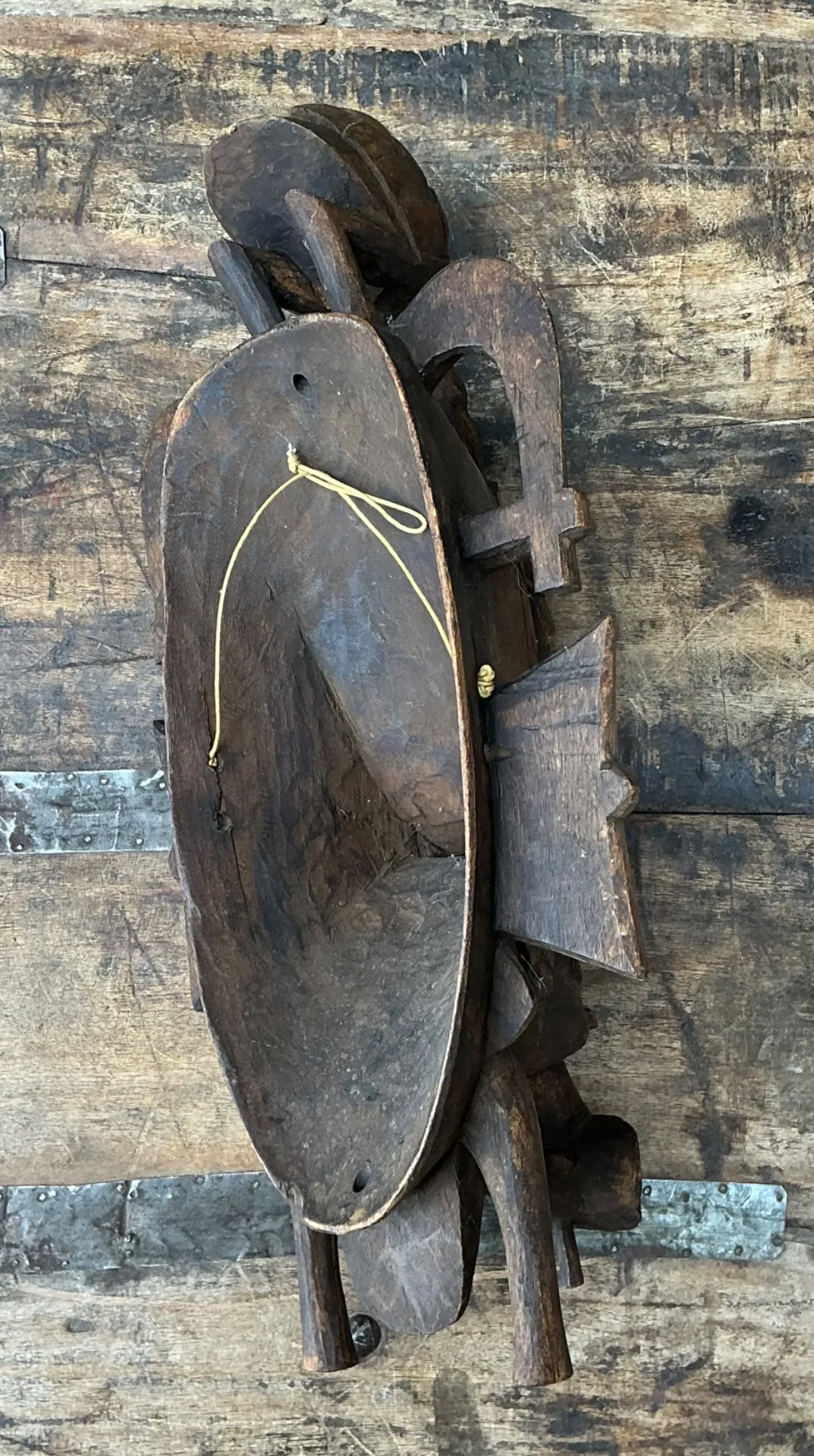 Vintage Tribal Carved Wood Mask