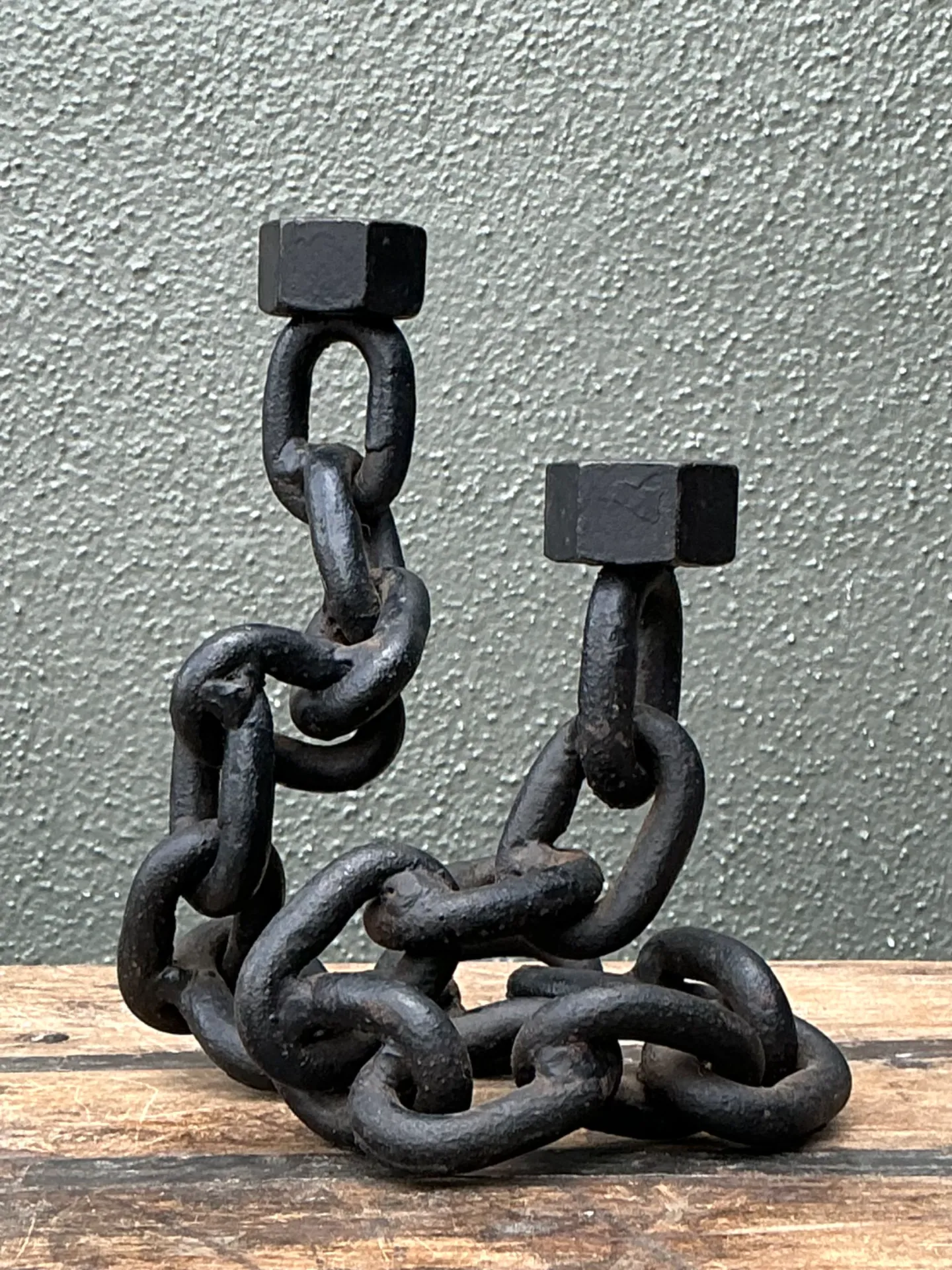 Vintage Iron Chain Link Candle Holder — additional photo 4