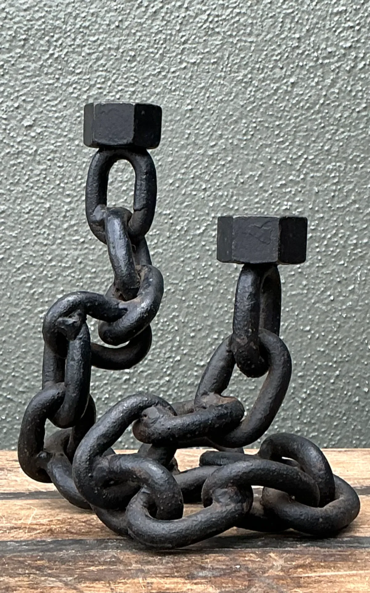 Vintage Iron Chain Link Candle Holder — additional photo 4