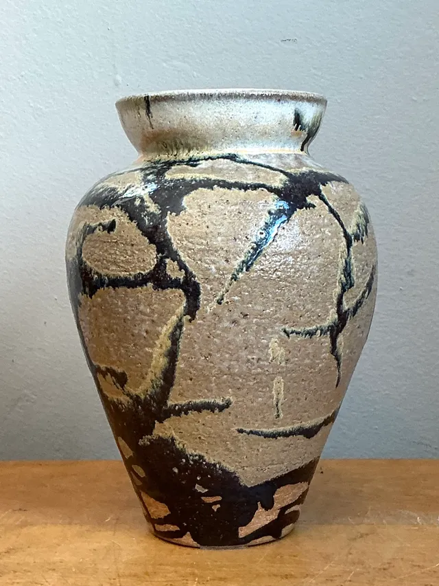 Vintage Abstract Glazed Ceramic Vase — additional photo 2