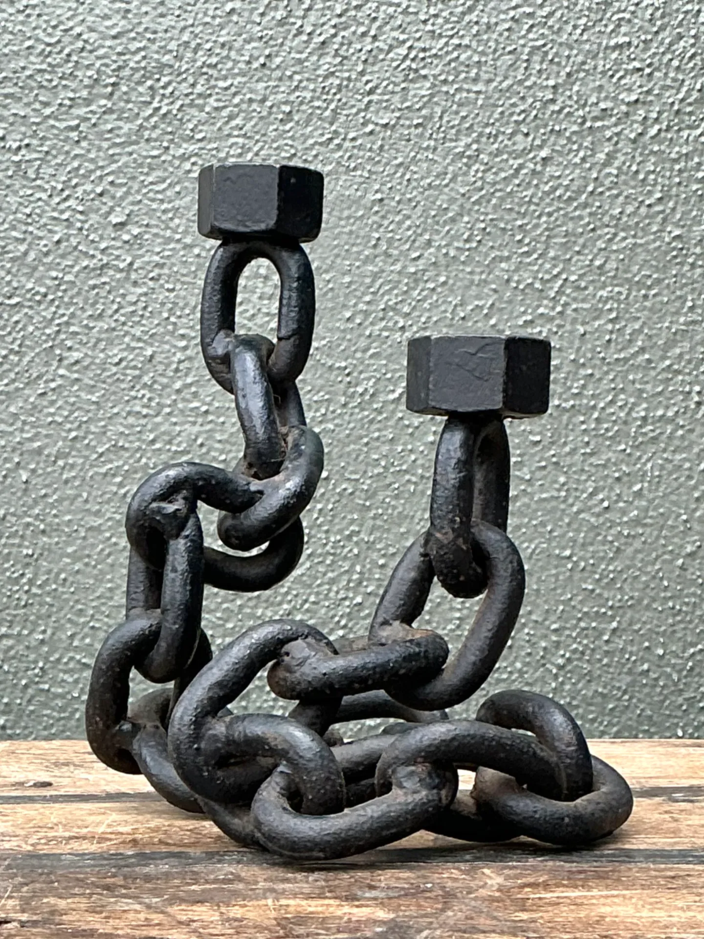 Vintage Iron Chain Link Candle Holder — additional photo 7