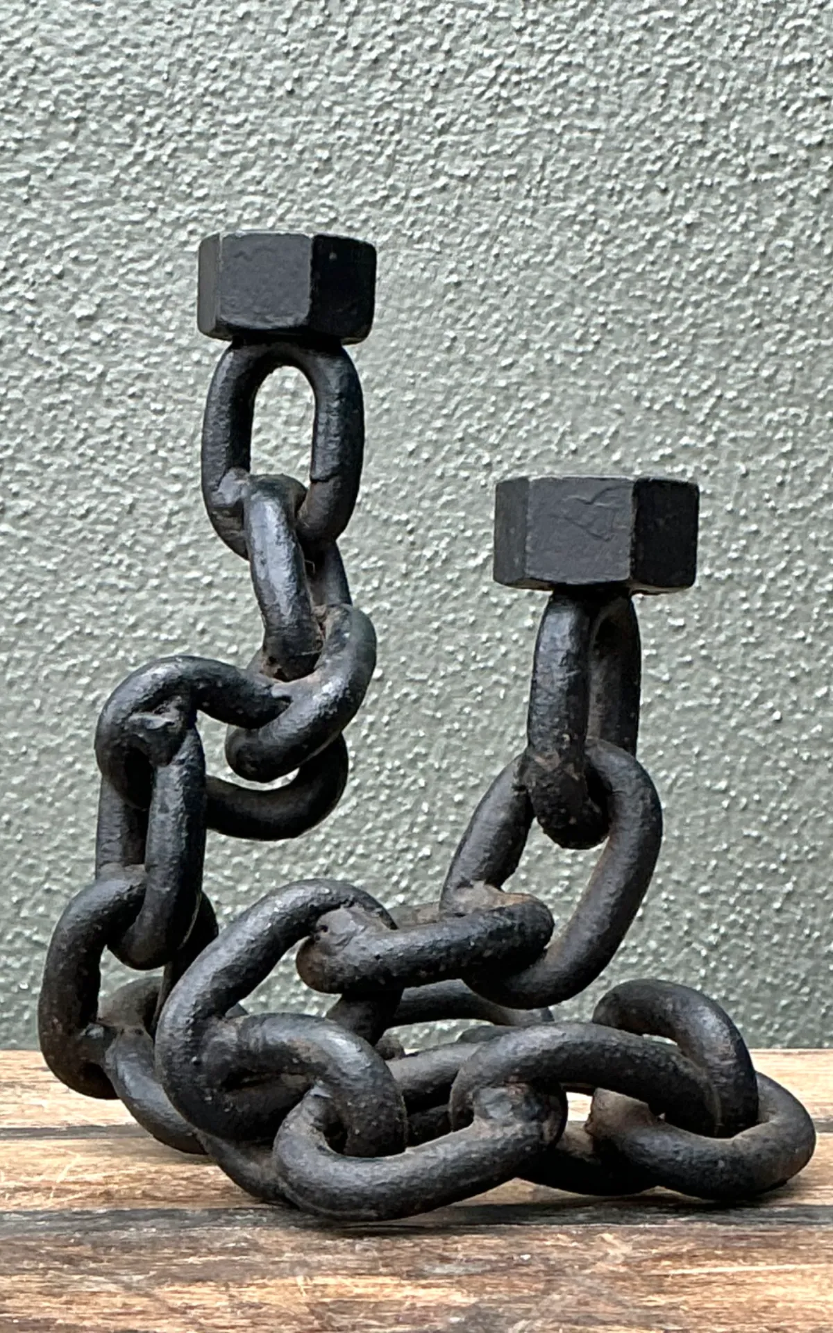 Vintage Iron Chain Link Candle Holder — additional photo 7