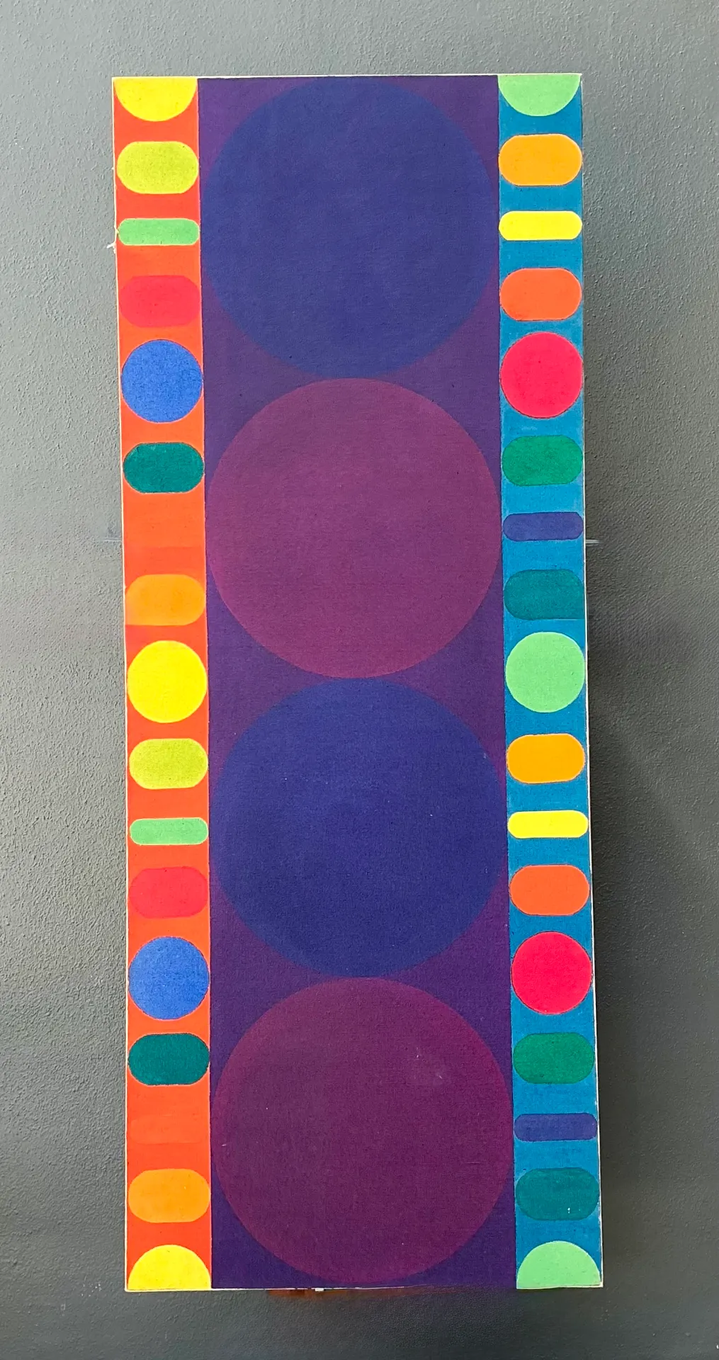 Vintage Geometric Abstract Painting On Canvas — additional photo 5