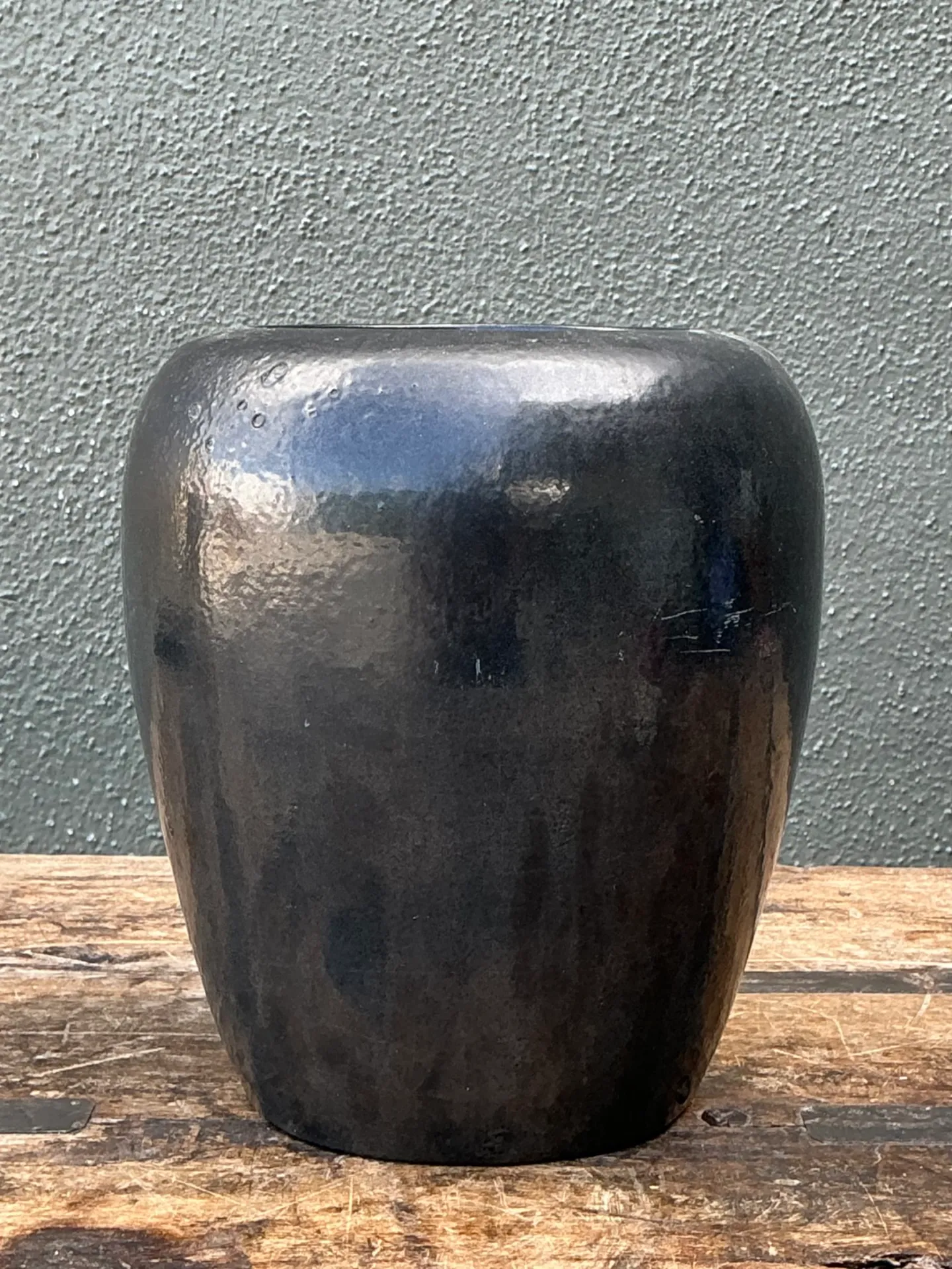 Vintage Glazed Ceramic Pottery Vase — additional photo 8