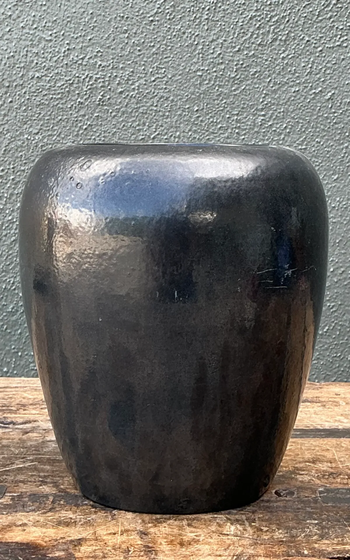 Vintage Glazed Ceramic Pottery Vase — additional photo 8