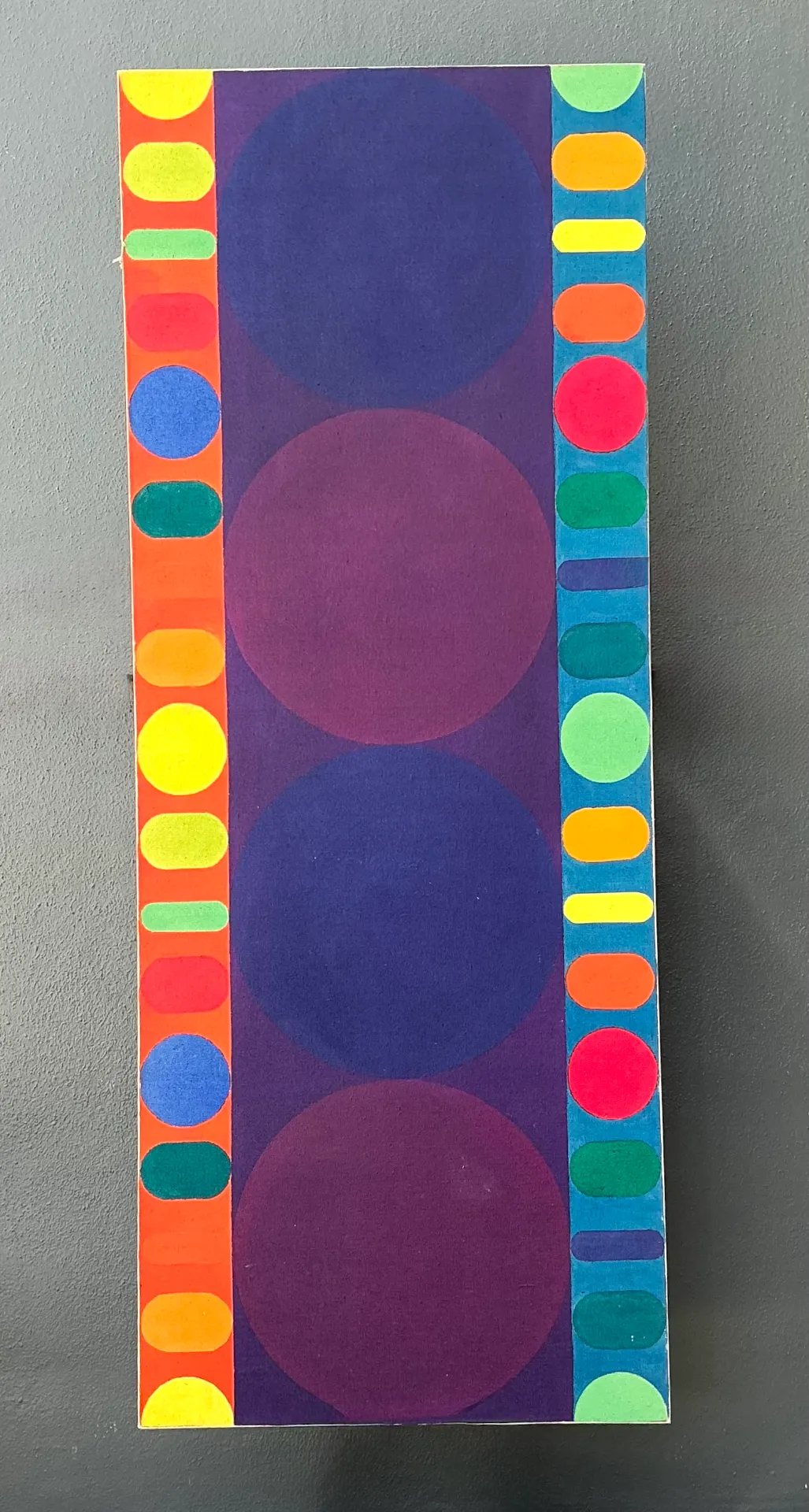 Vintage Geometric Abstract Painting On Canvas — additional photo 7