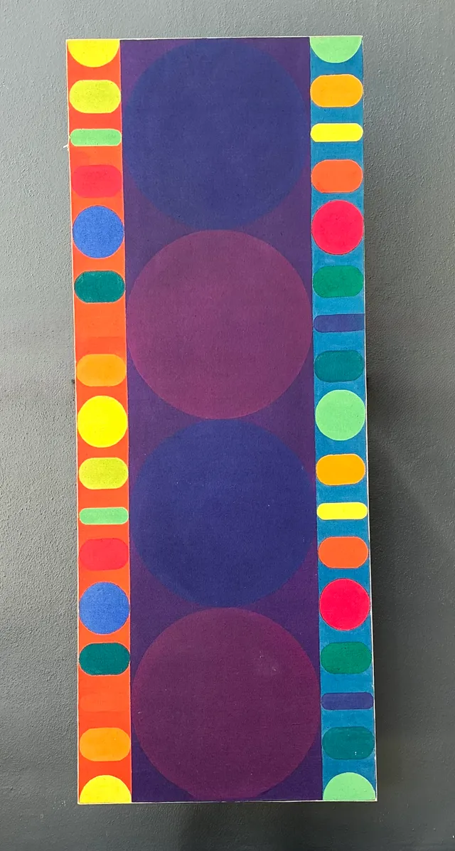 Vintage Geometric Abstract Painting On Canvas — additional photo 7