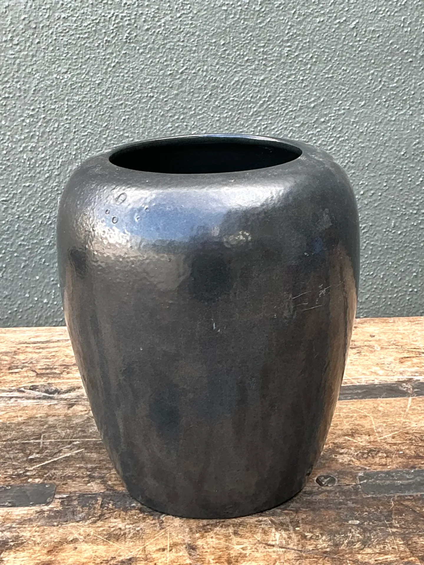 Vintage Glazed Ceramic Pottery Vase — additional photo 3