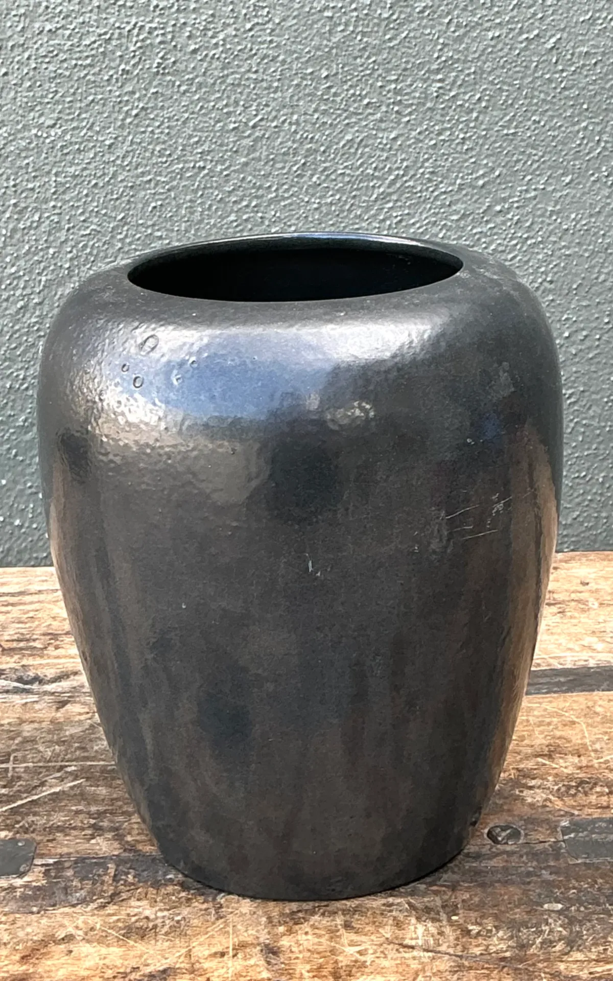 Vintage Glazed Ceramic Pottery Vase — additional photo 3