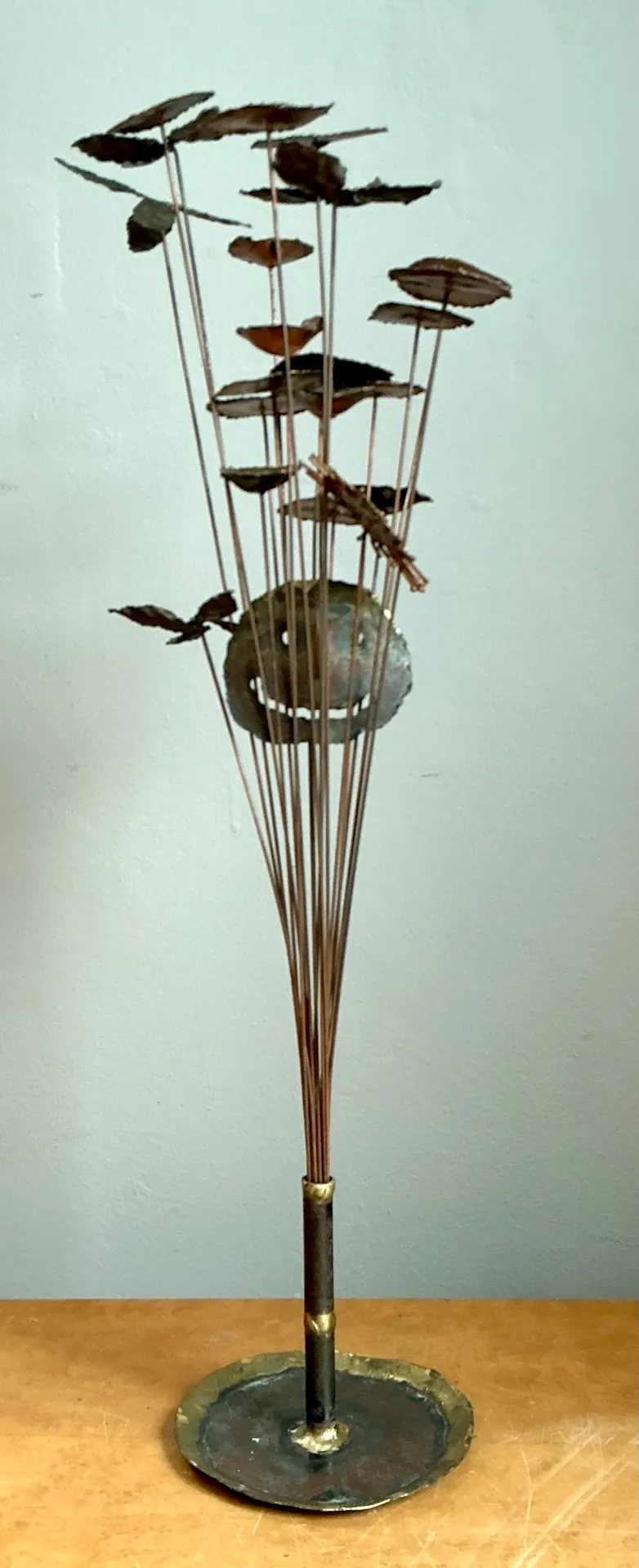 Vintage Brutalist Metal Flower Sculpture — additional photo 7