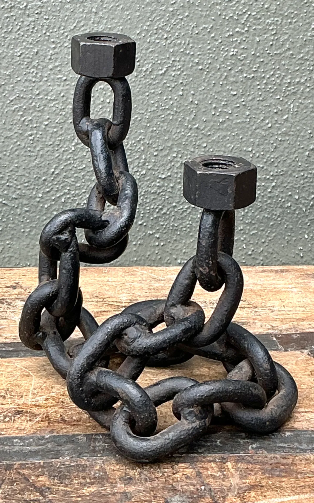 Vintage Iron Chain Link Candle Holder — additional photo 3