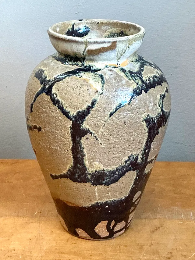 Vintage Abstract Glazed Ceramic Vase — additional photo 4