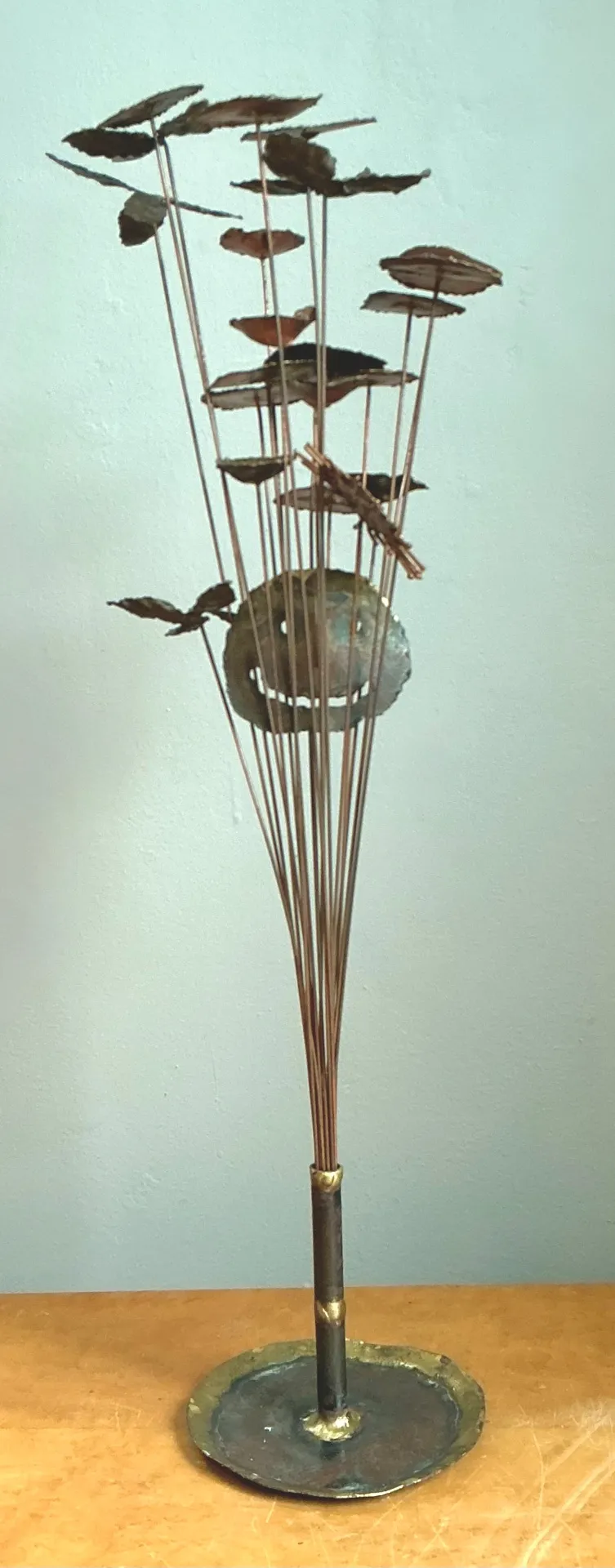 Vintage Brutalist Metal Flower Sculpture — additional photo 6