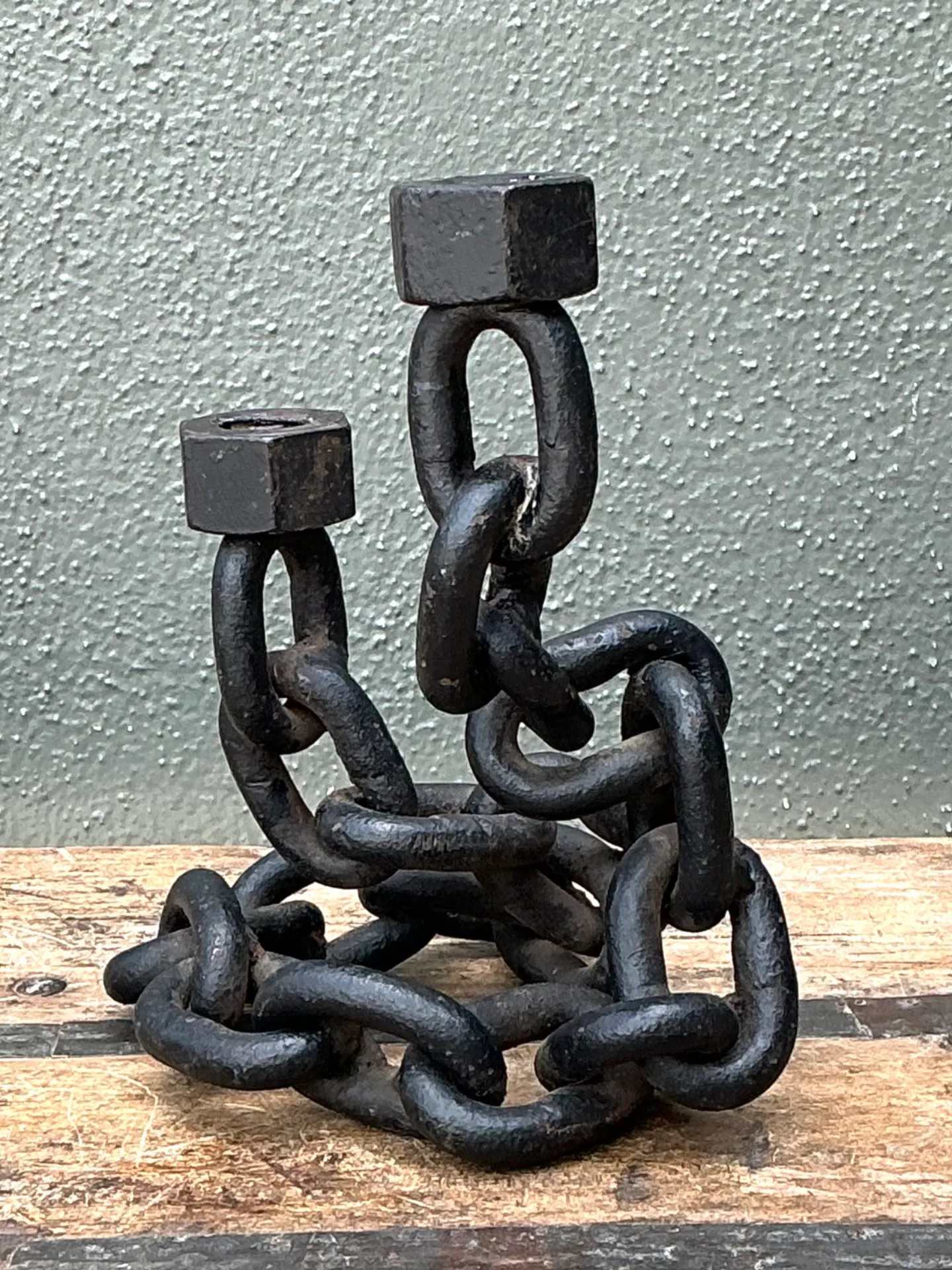 Vintage Iron Chain Link Candle Holder — additional photo 5