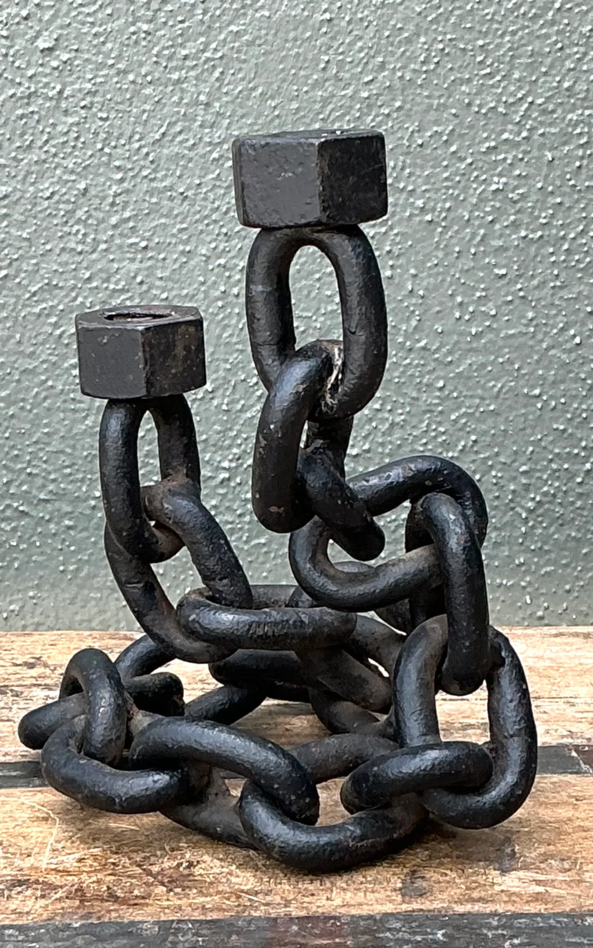 Vintage Iron Chain Link Candle Holder — additional photo 5