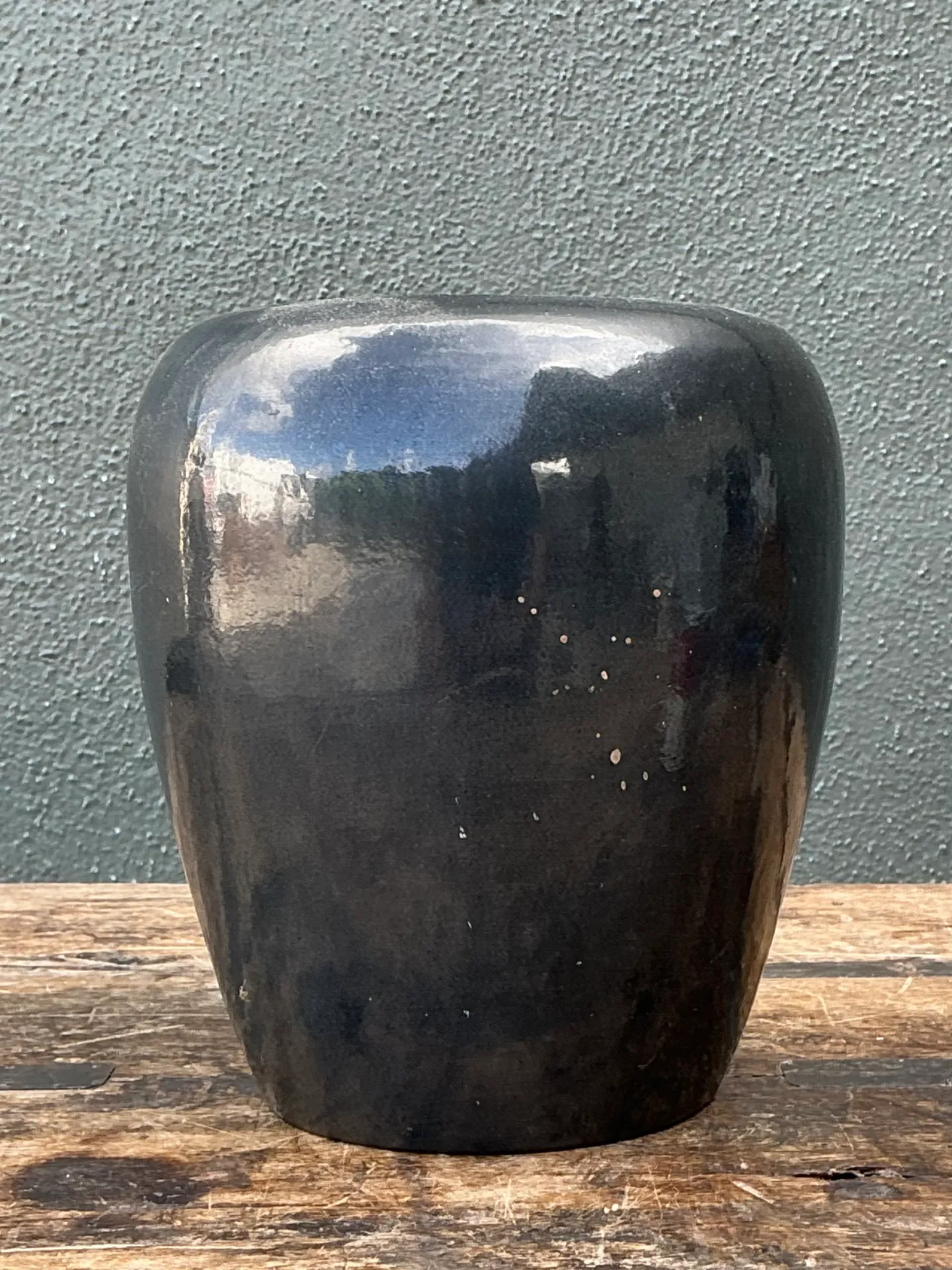 Vintage Glazed Ceramic Pottery Vase — additional photo 1
