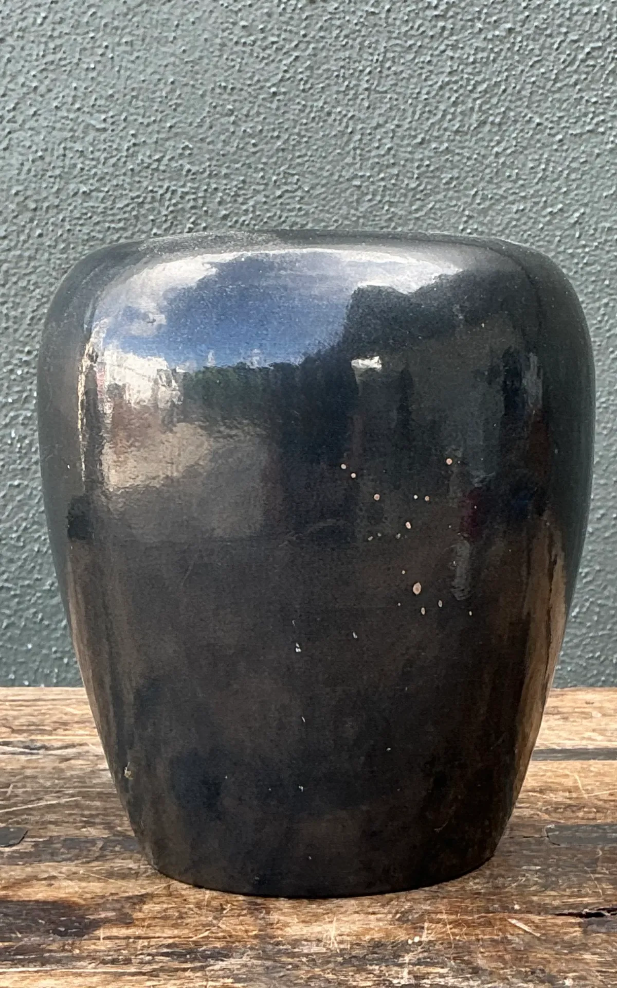 Vintage Glazed Ceramic Pottery Vase — additional photo 1
