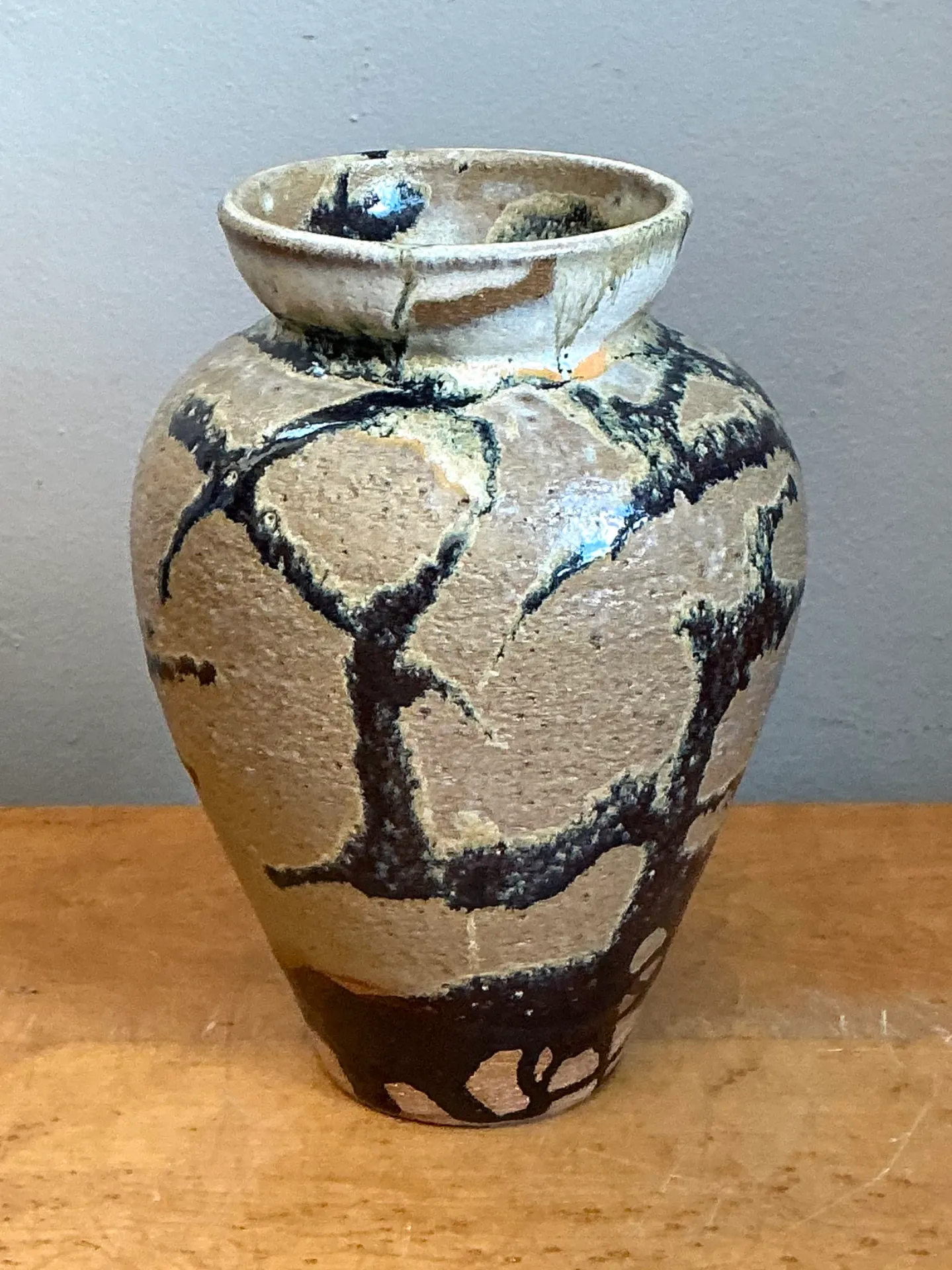 Vintage Abstract Glazed Ceramic Vase — additional photo 3