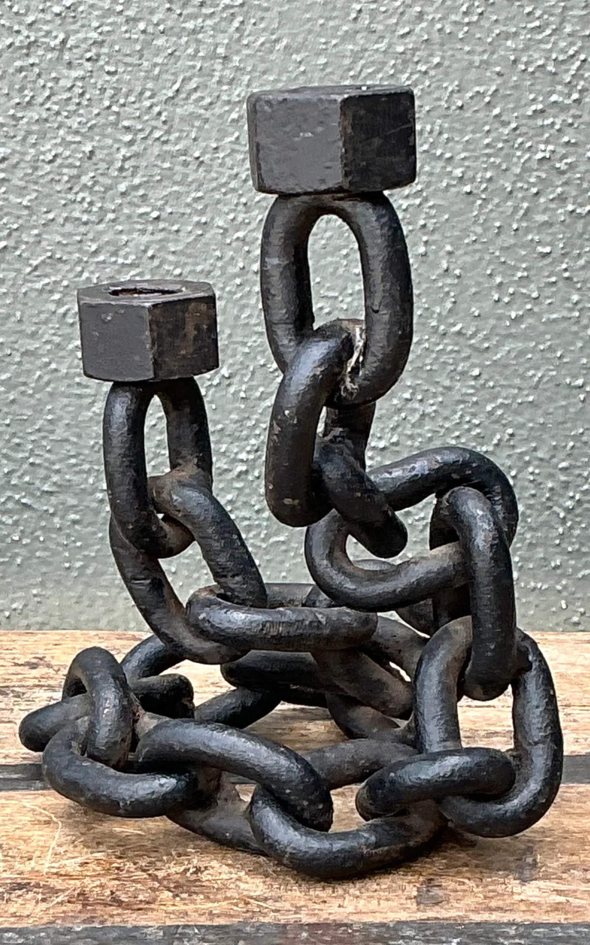 Vintage Iron Chain Link Candle Holder — additional photo 6