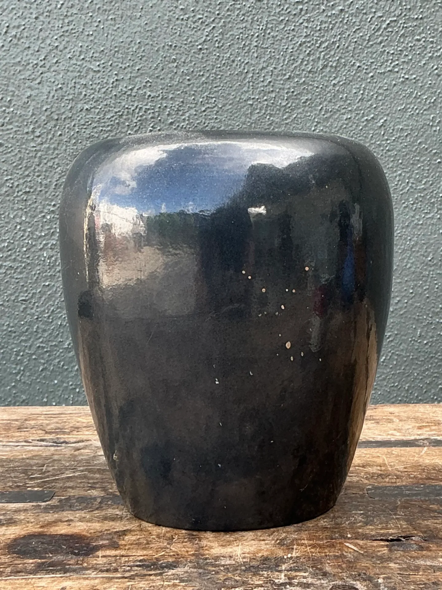 Vintage Glazed Ceramic Pottery Vase — additional photo 7