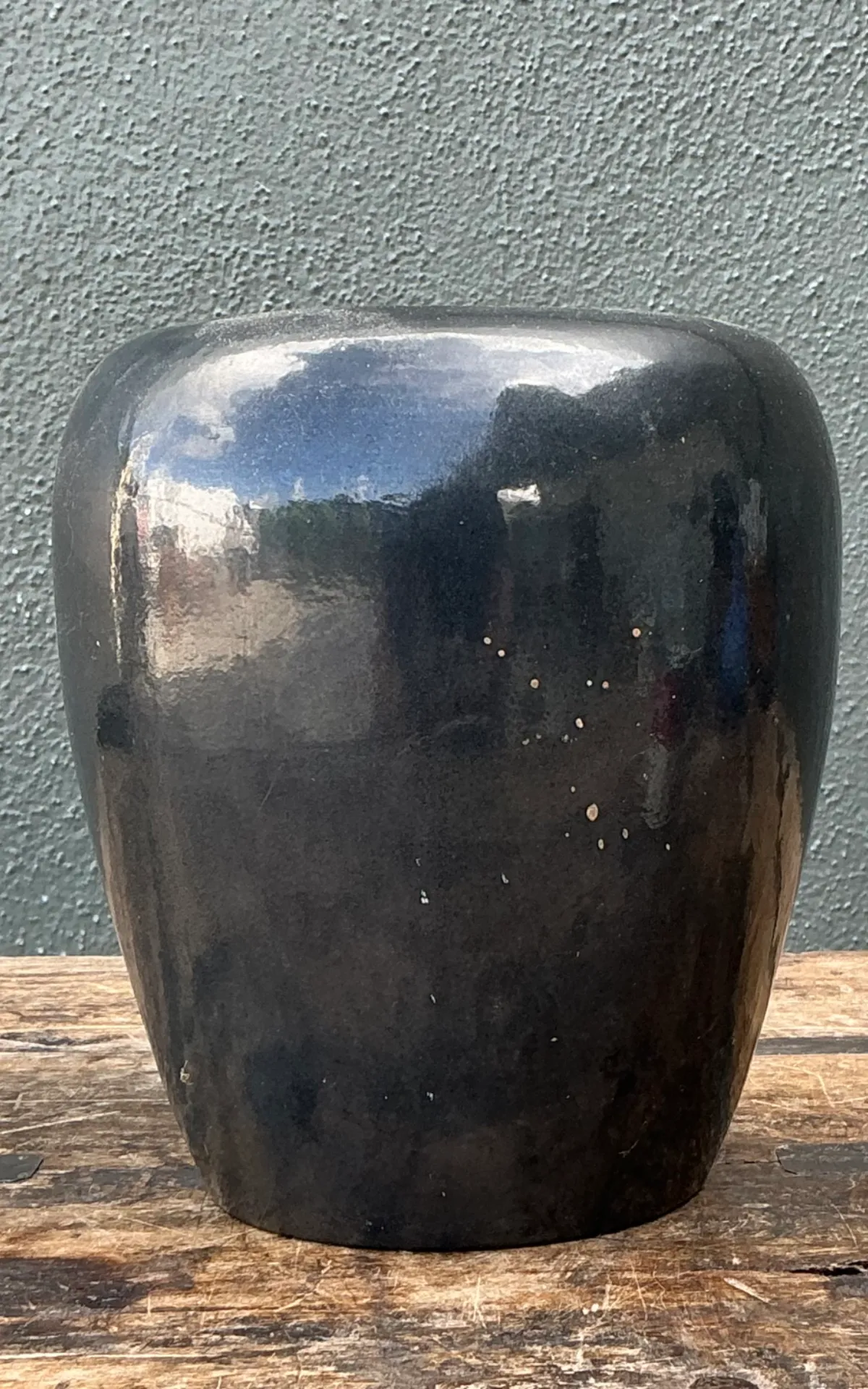 Vintage Glazed Ceramic Pottery Vase — additional photo 7
