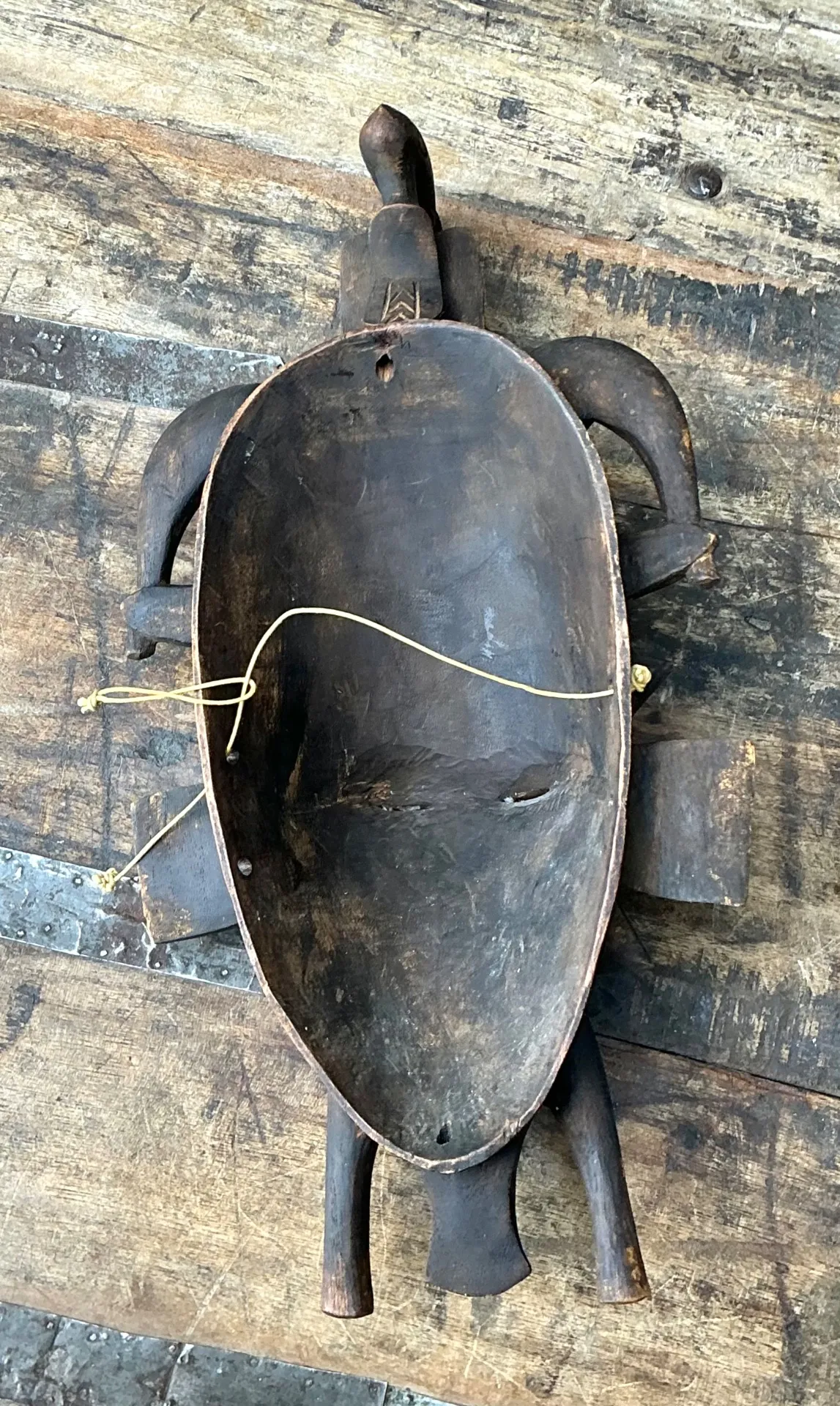 Vintage Hand Carved Tribal Mask - Resin, 7.75W x 14.75H