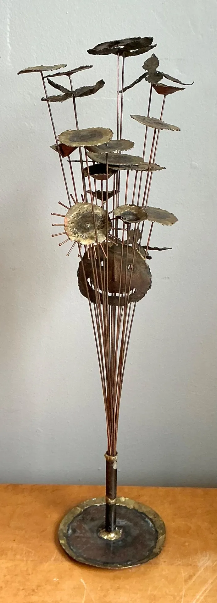 Vintage Brutalist Metal Flower Sculpture — additional photo 3