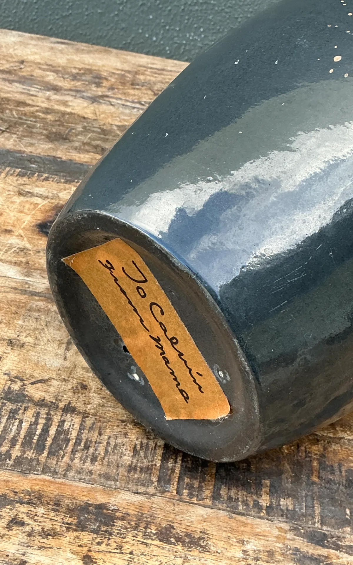 Vintage Glazed Ceramic Pottery Vase — additional photo 4