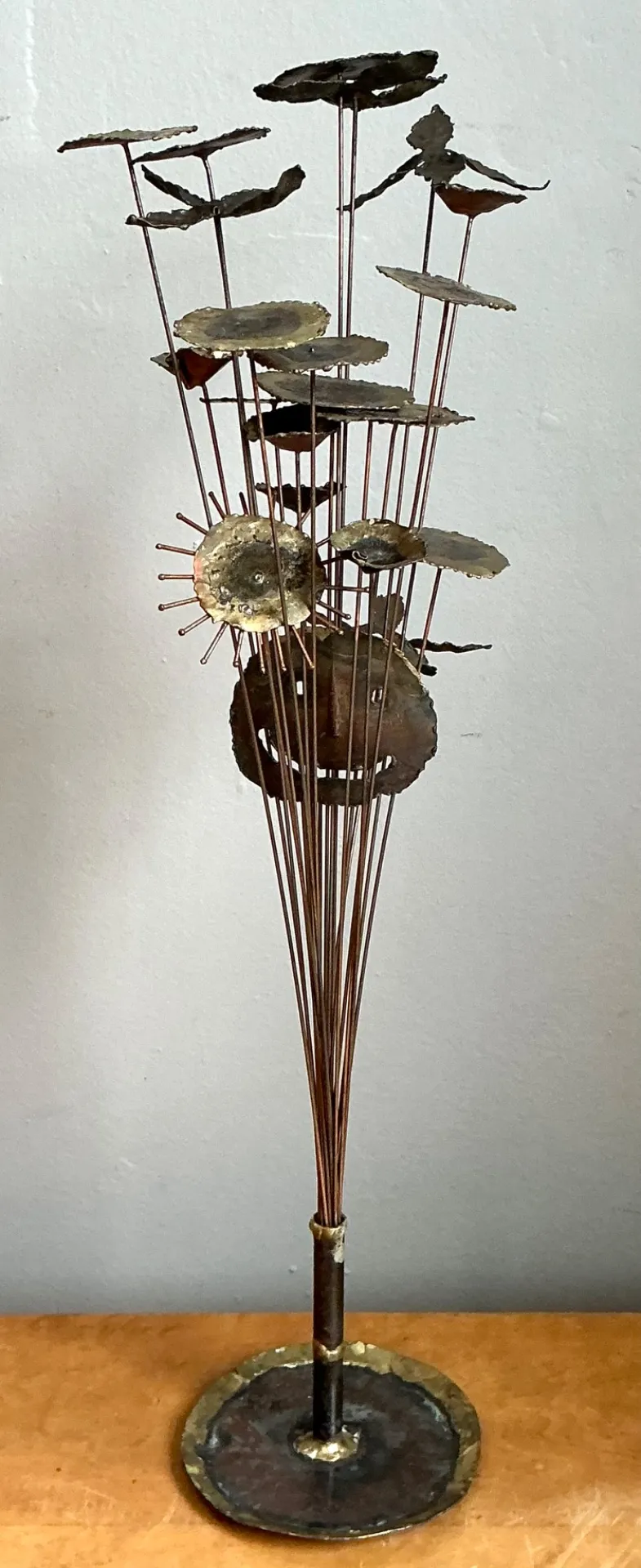 Vintage Brutalist Metal Flower Sculpture — additional photo 4
