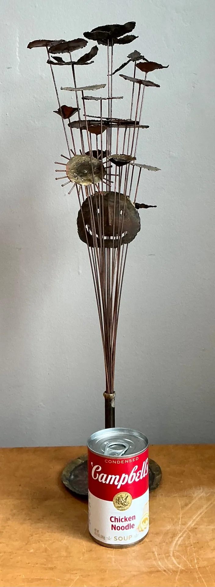 Vintage Brutalist Metal Flower Sculpture — additional photo 2