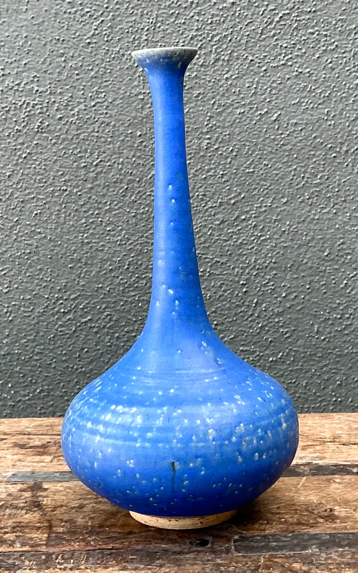 Vintage Tall Blue Ceramic Vase — additional photo 5