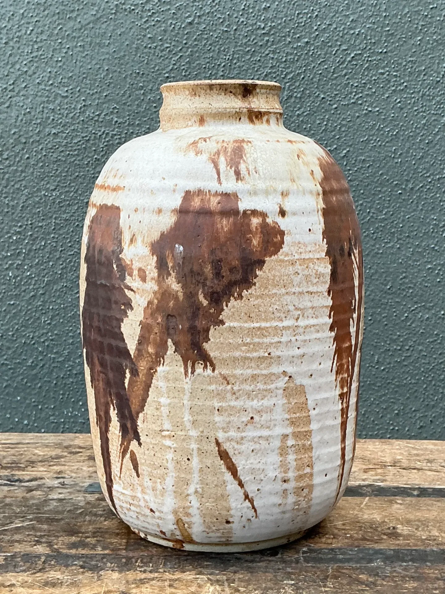 Vintage Abstract Stoneware Vase — additional photo 8