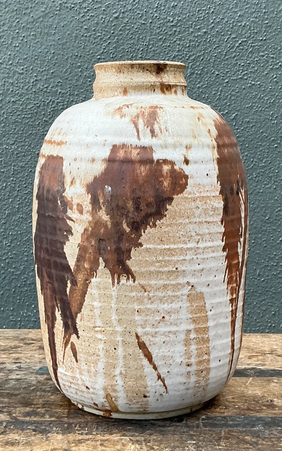 Vintage Abstract Stoneware Vase — additional photo 8