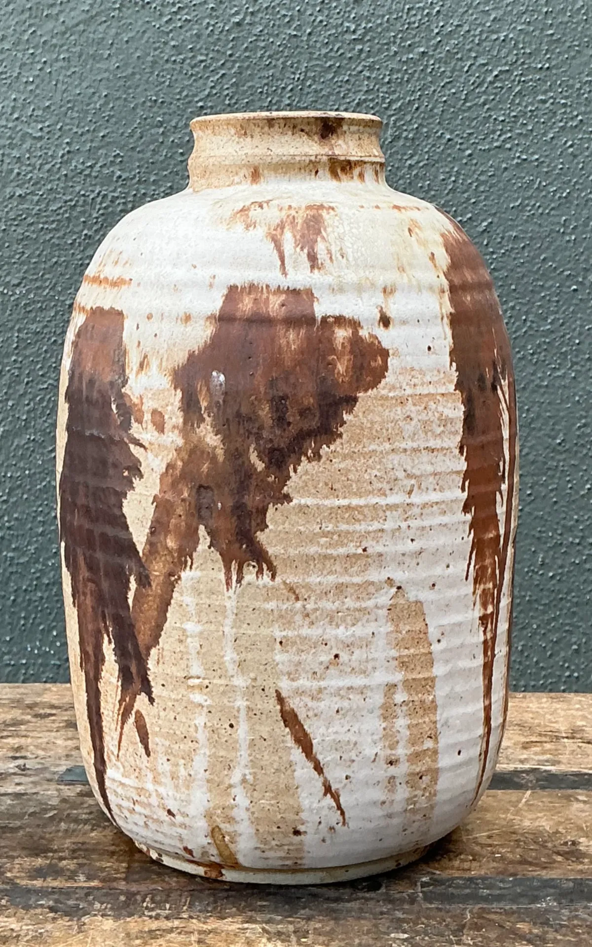 Vintage Abstract Stoneware Vase — additional photo 6
