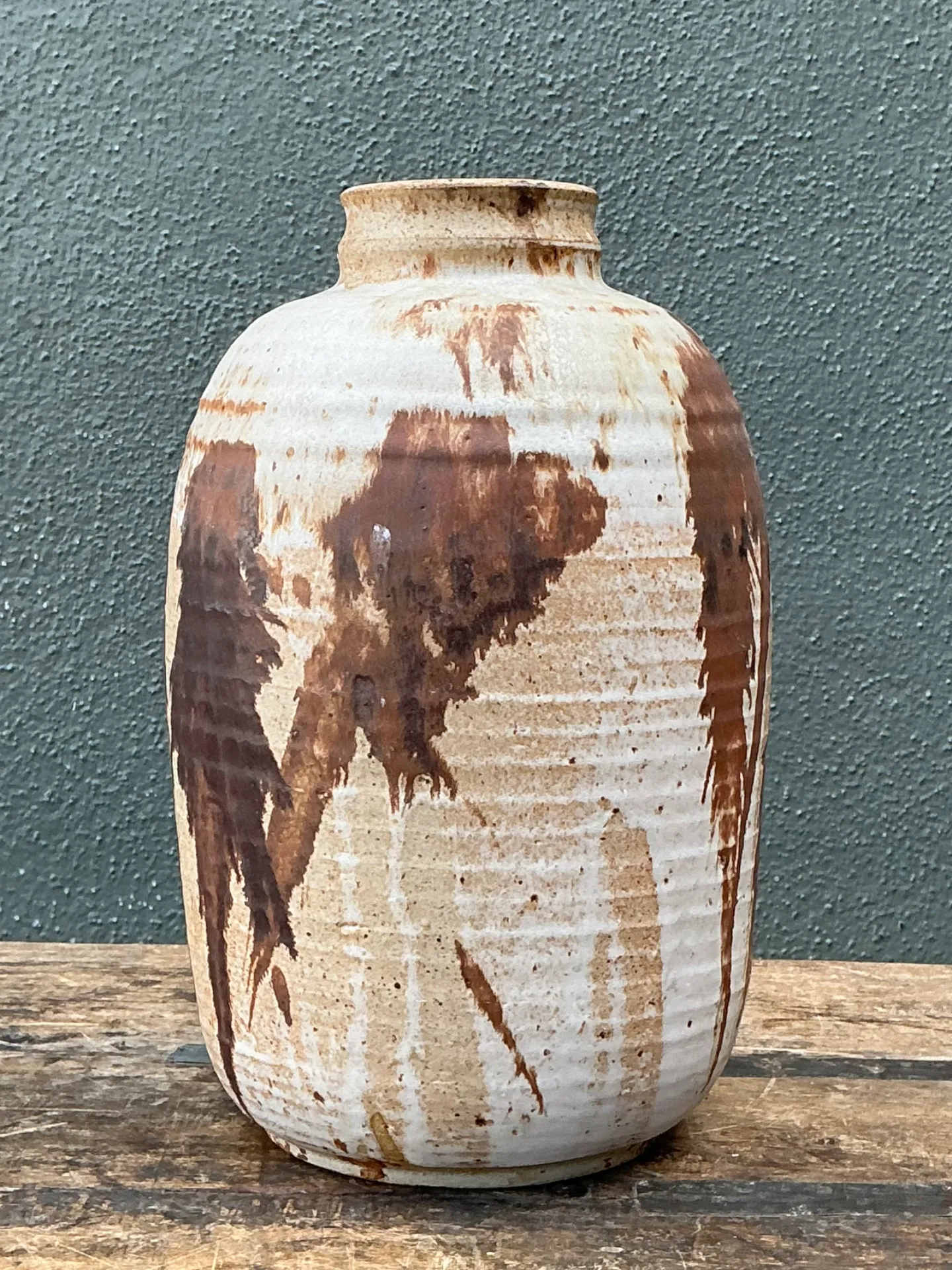 Vintage Abstract Stoneware Vase — additional photo 2