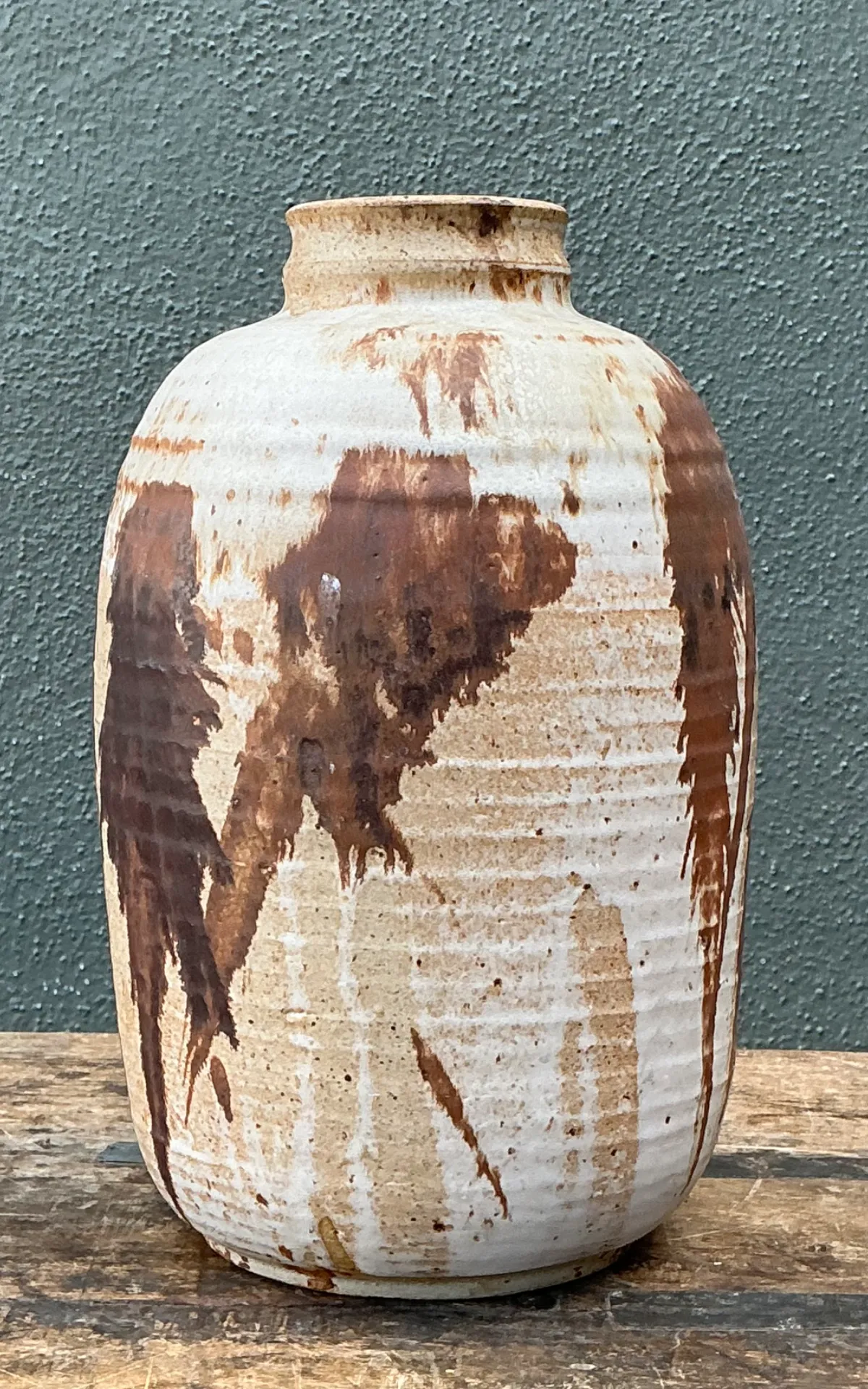 Vintage Abstract Stoneware Vase — additional photo 2