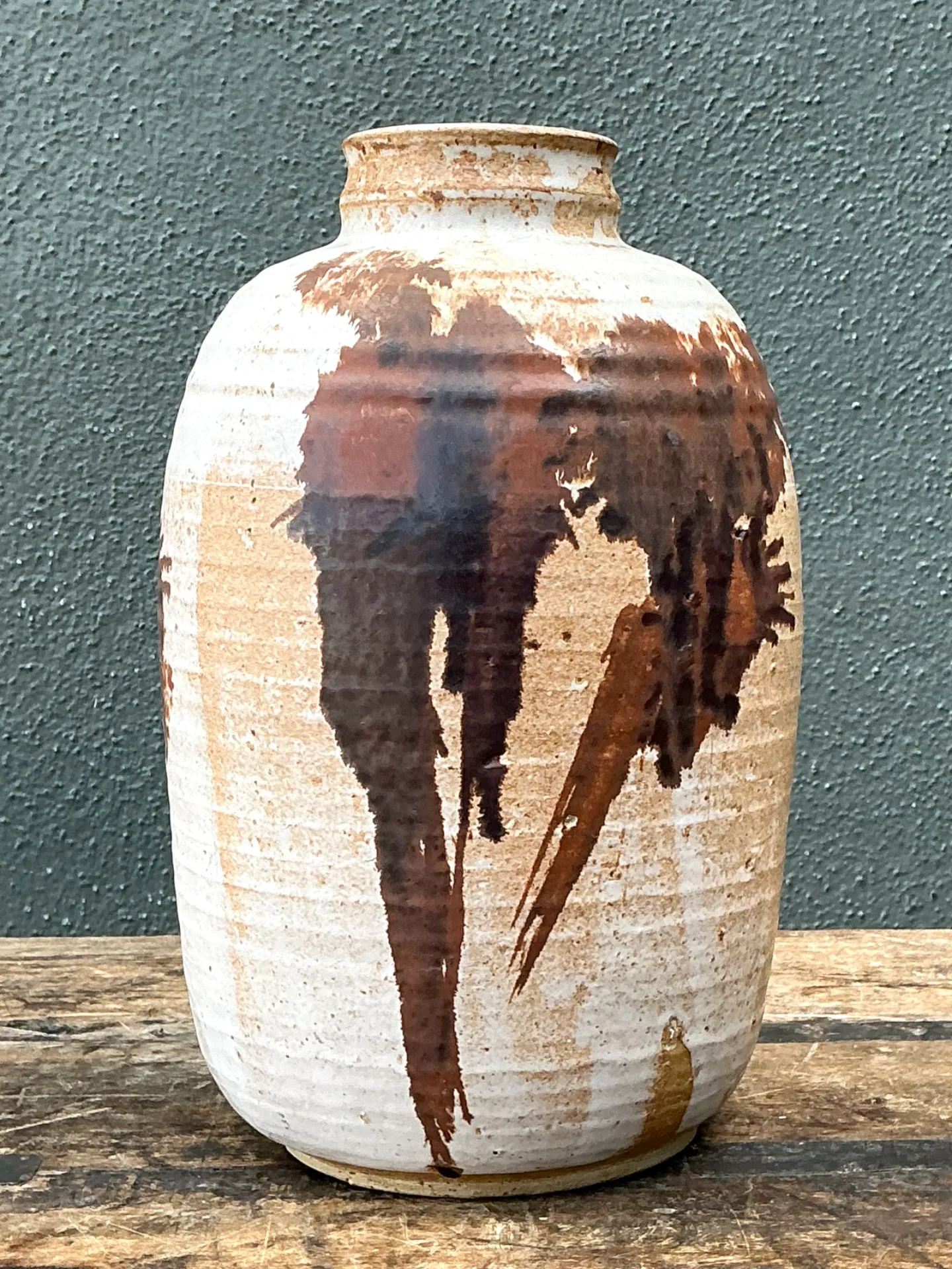 Vintage Abstract Stoneware Vase — additional photo 1