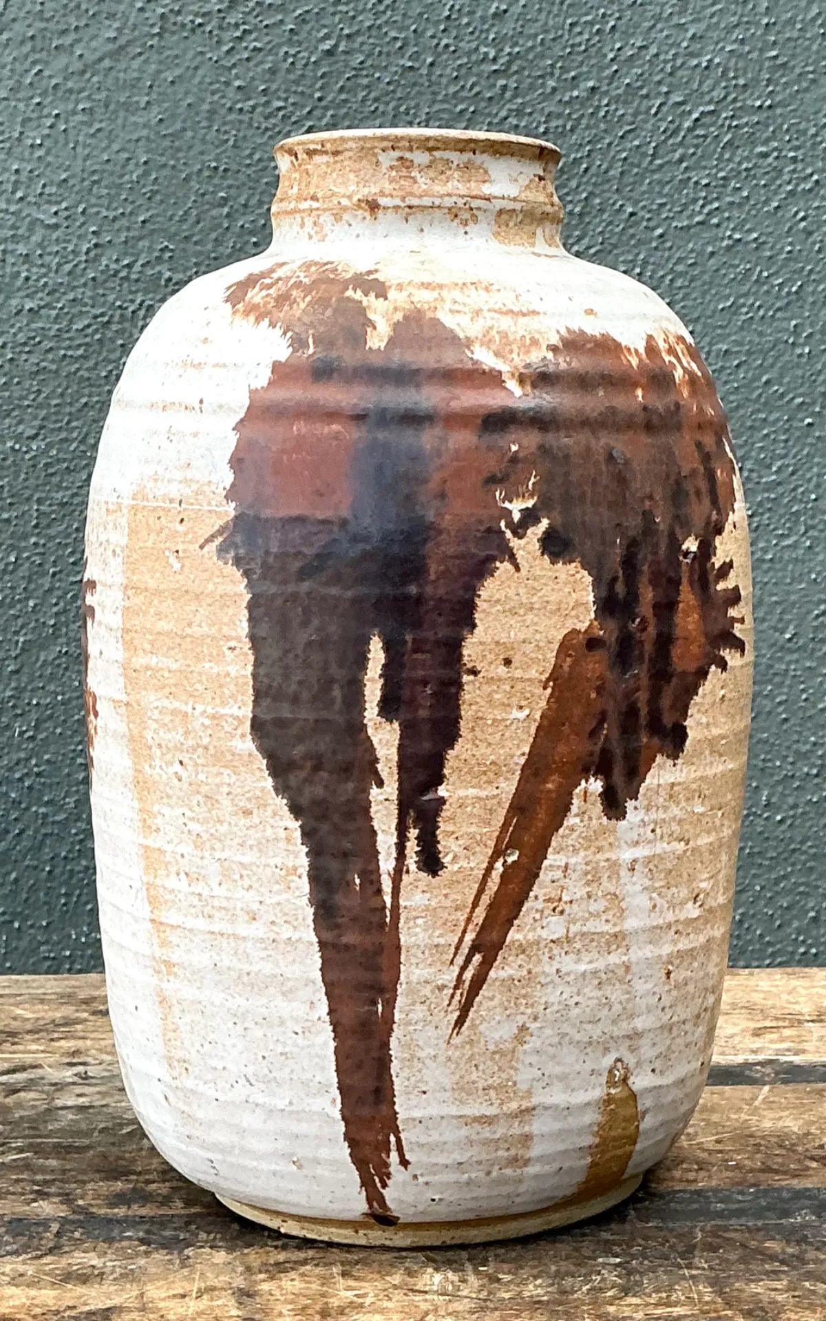 Vintage Abstract Stoneware Vase