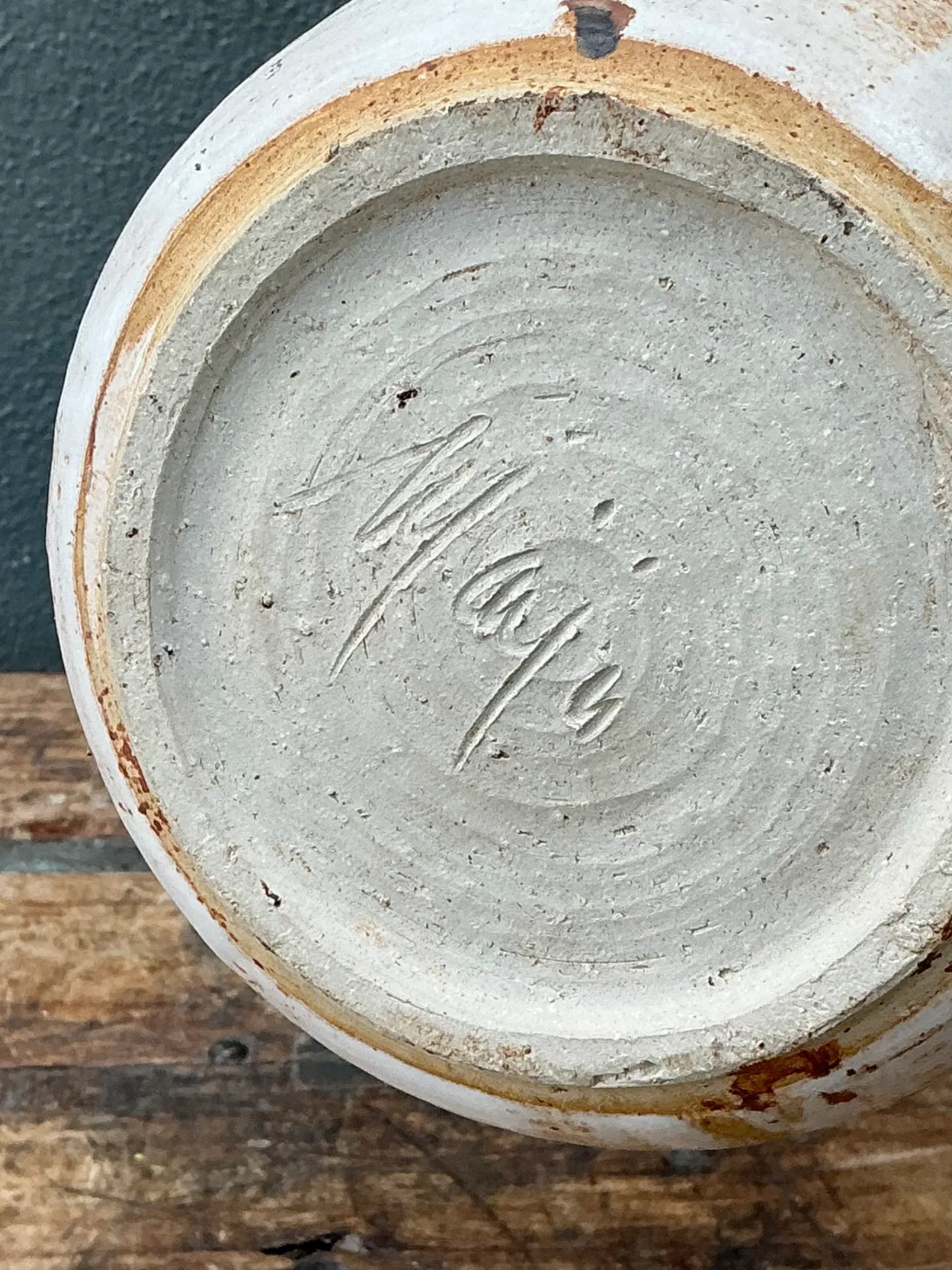 Vintage Abstract Stoneware Vase — additional photo 3