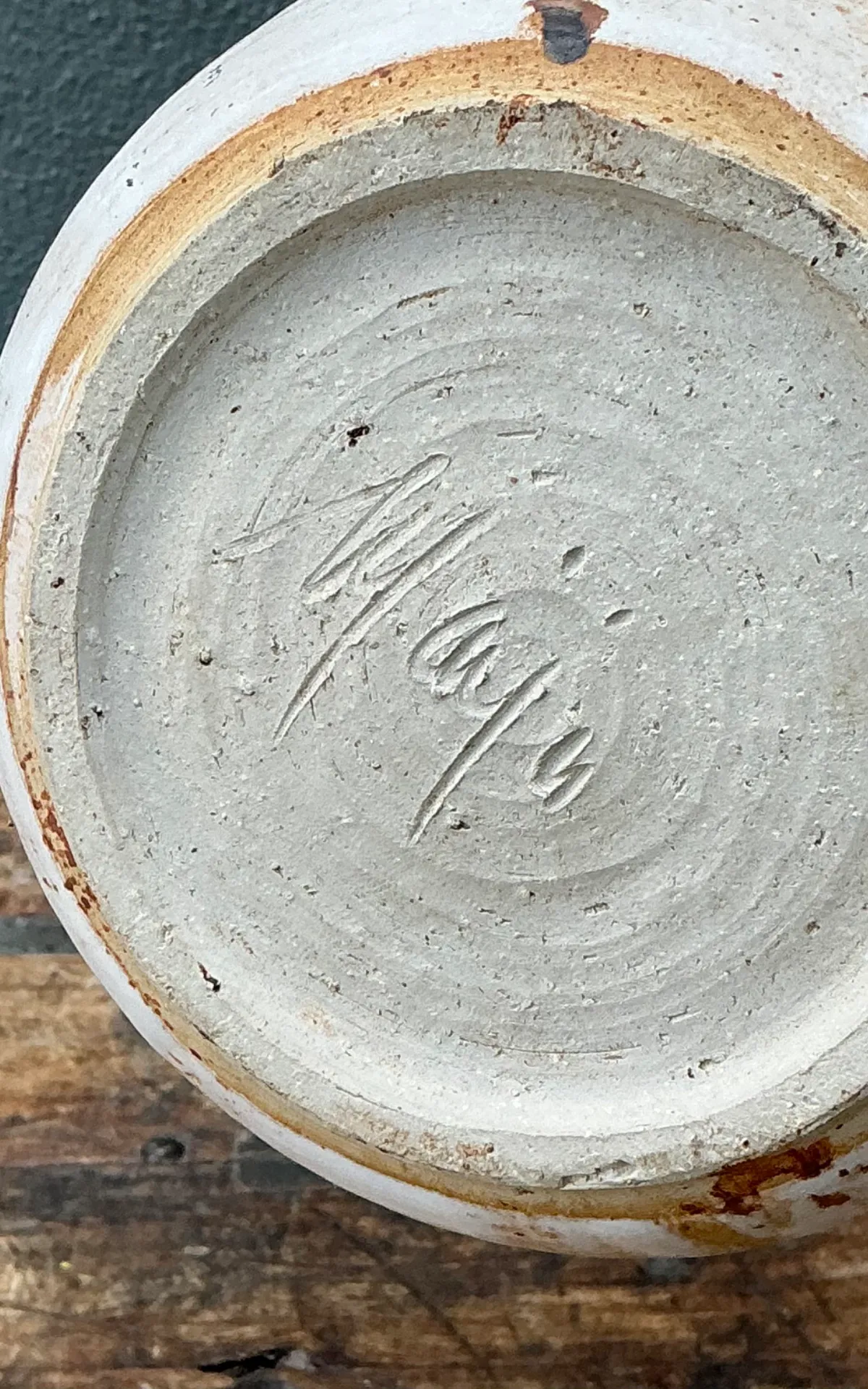 Vintage Abstract Stoneware Vase — additional photo 3