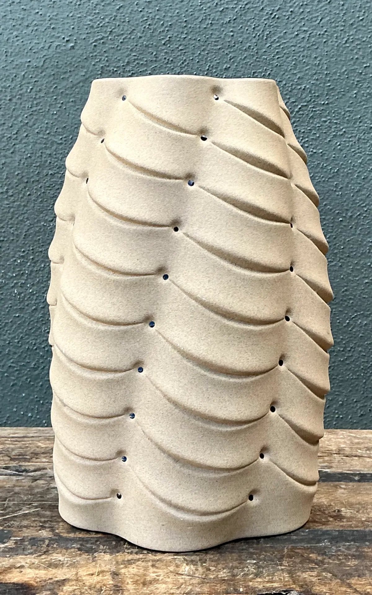 Vintage Sculptural Ceramic Vase With Crystal Points — additional photo 2
