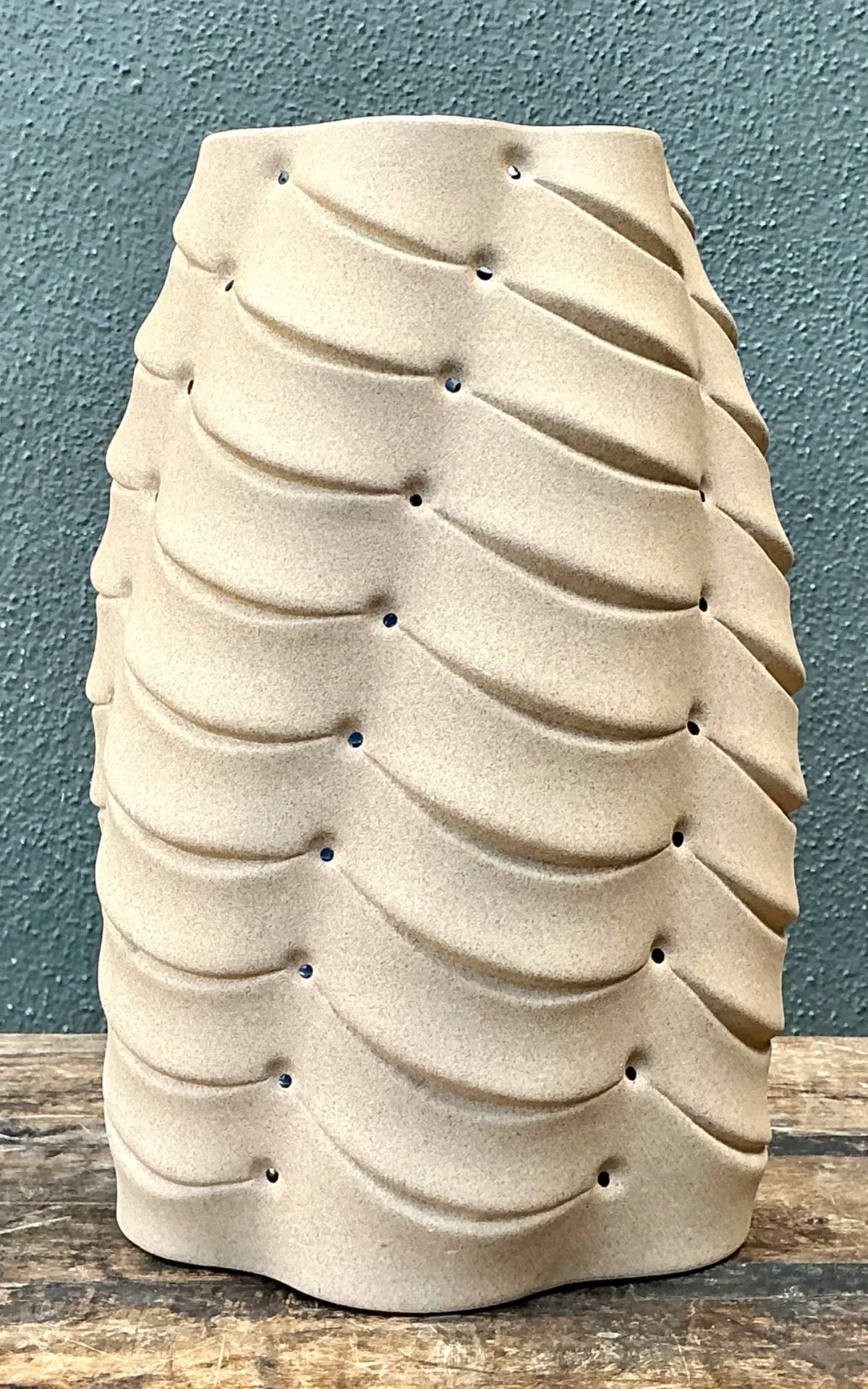 Vintage Sculptural Ceramic Vase With Crystal Points — additional photo 8