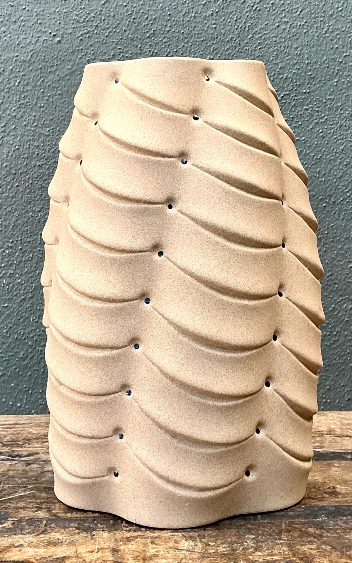 Vintage Sculptural Ceramic Vase With Crystal Points — additional photo 6