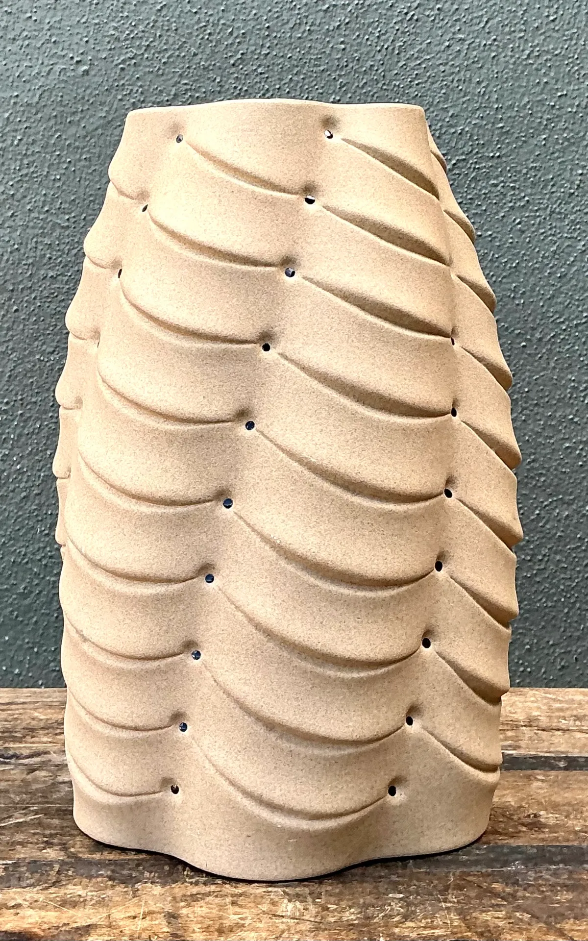 Vintage Sculptural Ceramic Vase With Crystal Points — additional photo 4