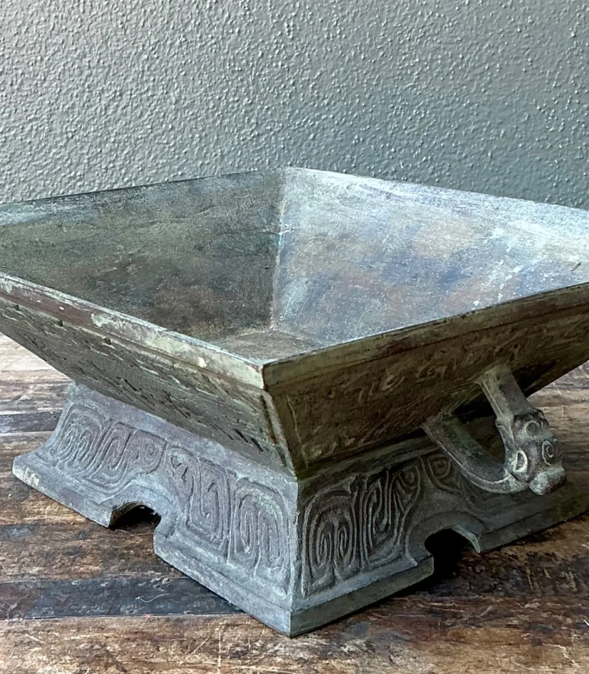 Vintage Etched Bronze Decorative Bowl — additional photo 6
