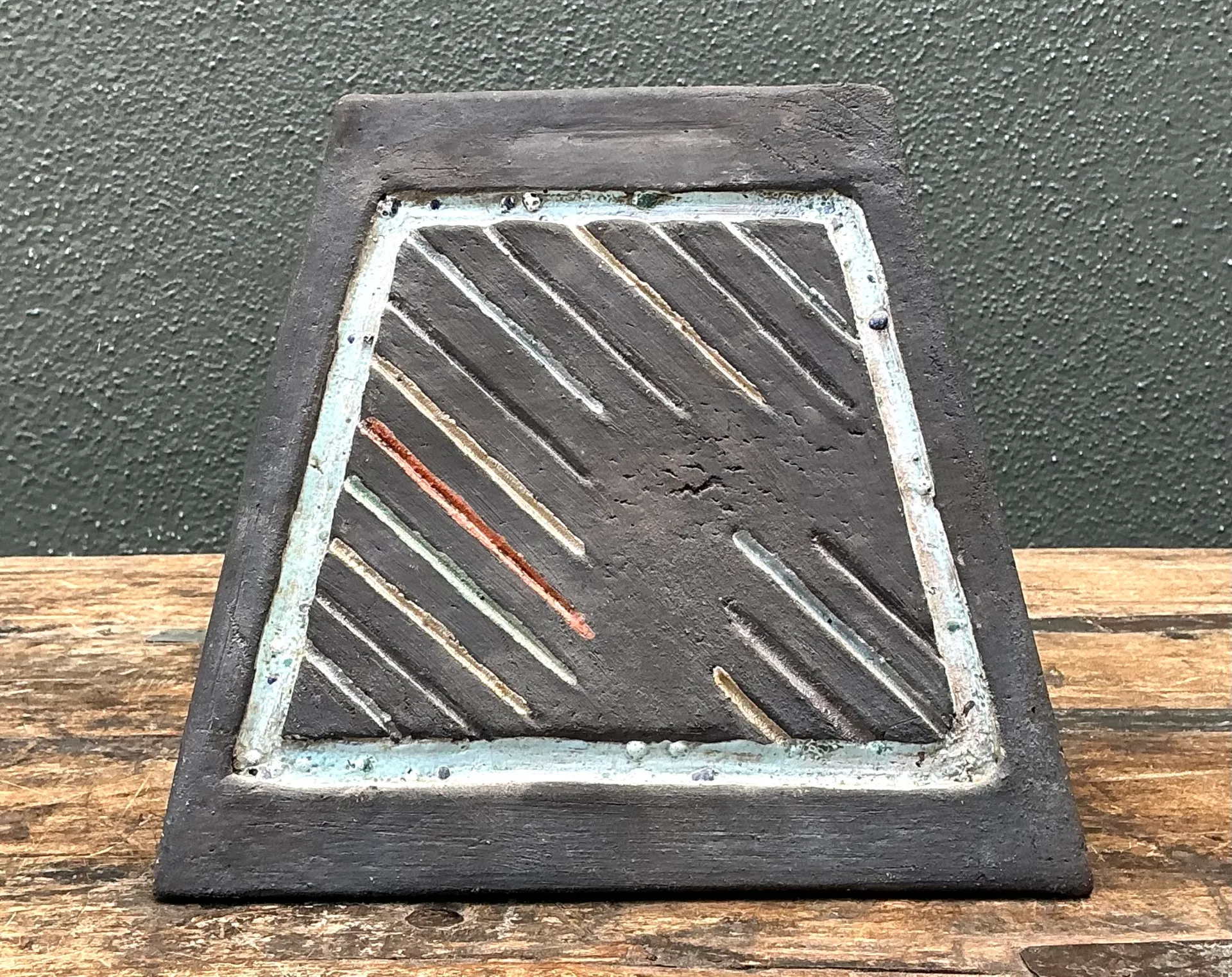 Vintage Geometric Patterned Ceramic Tile — additional photo 4