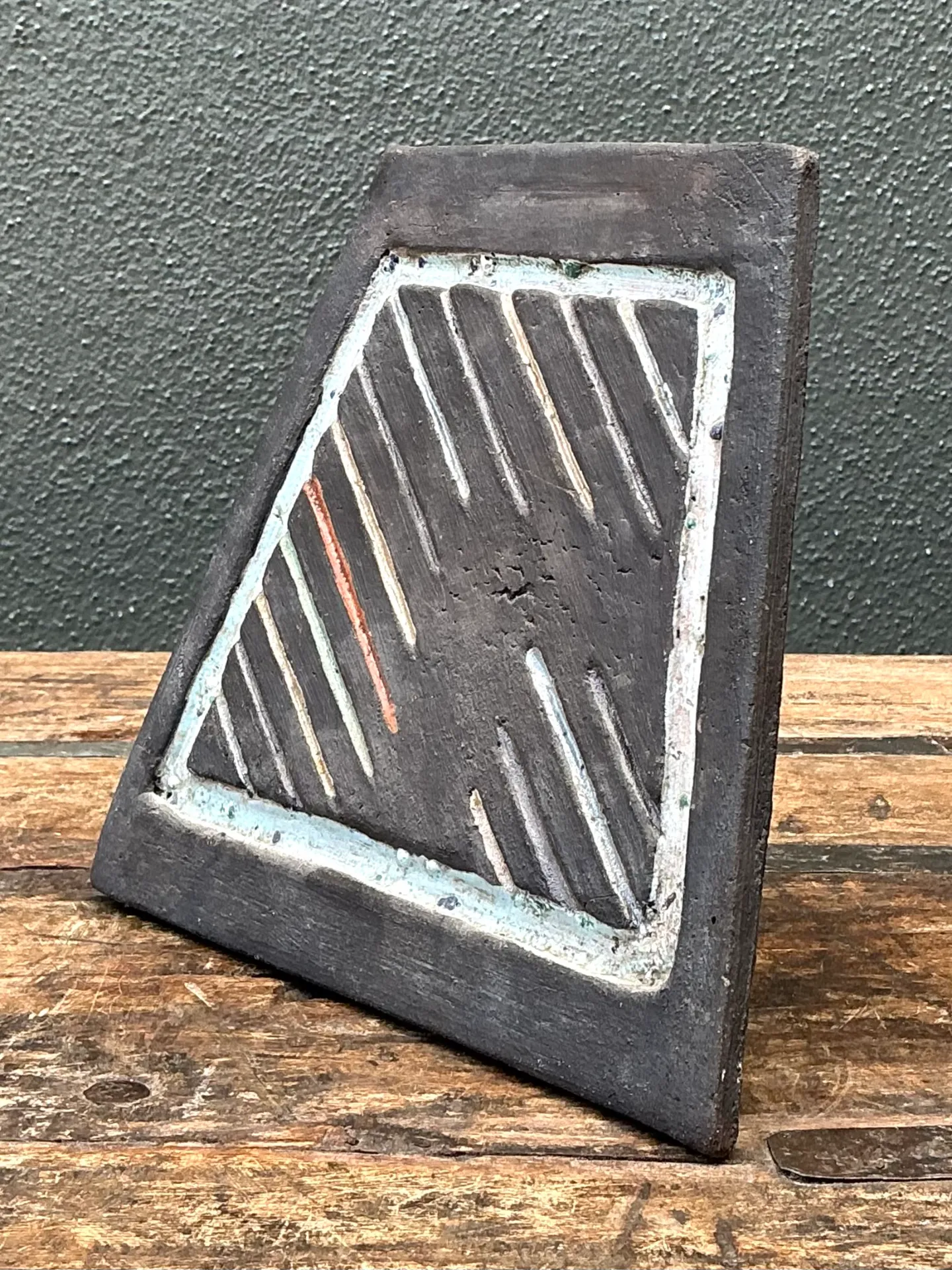 Vintage Geometric Patterned Ceramic Tile — additional photo 6